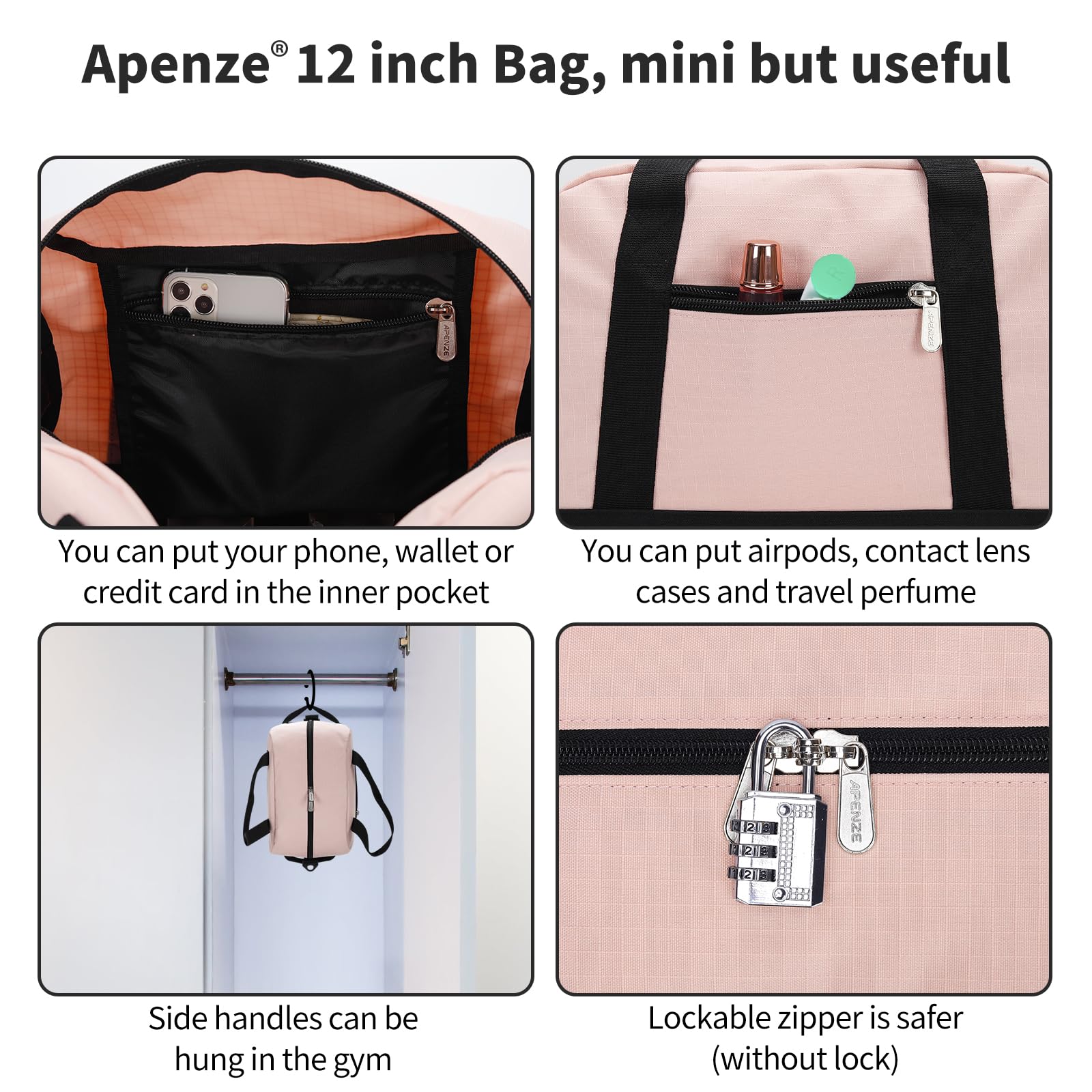 Apenze Small Gym Bag Carry On Bag - 12 in Mini Duffle Bag Lightweight for Overnight Travel(Camouflage)
