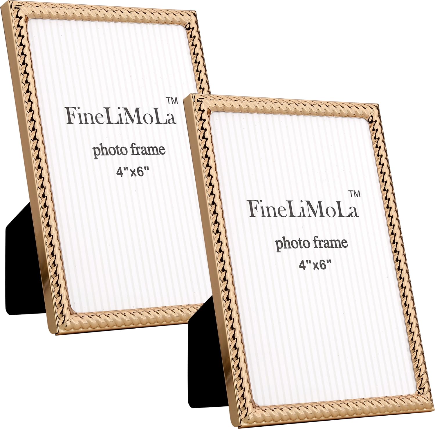 4x4 Gold Rope Design Metal Picture Frame With Mat for 3x3'', Premium Velvet Backing Real Glass Front Desktop & Wall Display Elegant Home Decor