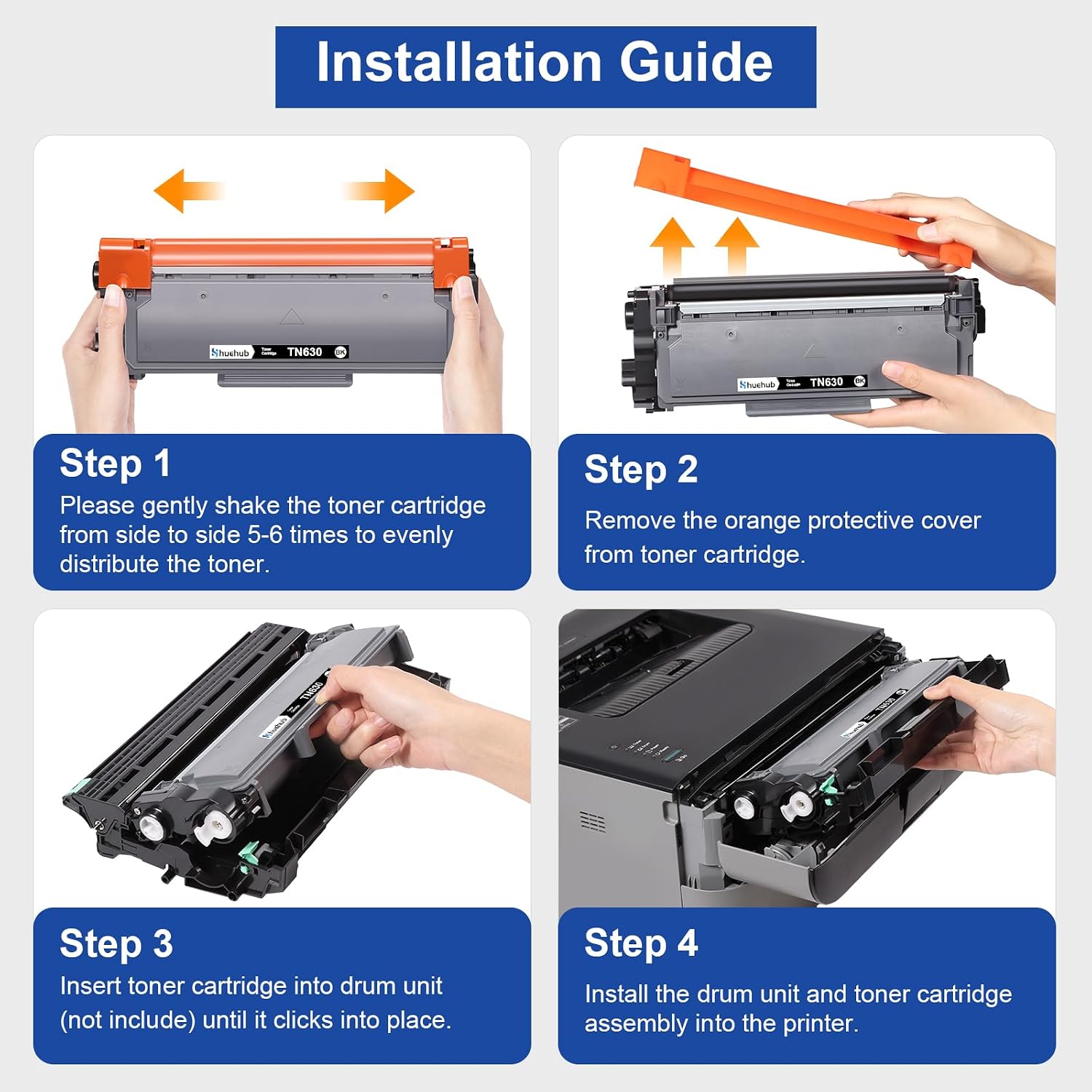 TN630 Black Toner Cartridge Replacement for Brother TN 630 TN-630 Toner for HL-L2300D HL-L2305W HL-L2320D HL-L2360DW HL-L2380DW MFC-L2680W MFC-L2700DW MFC-L2720DW DCP-L2540DW Printer - 2 Pack