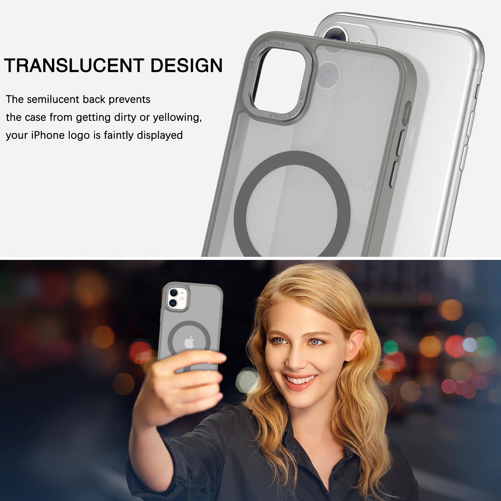 BENTOBEN for iPhone 11 Phone Case, Phone case for iPhone 11 Magnetic Case [Compatible with Mag Safe] Translucent Matte Slim Shockproof Anti-Fingerprint Protective Cover for iPhone 11 6.1’’ Black