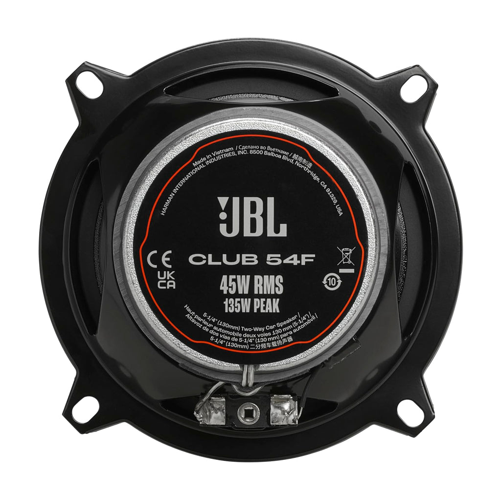 JBL Club 34F - 3-1/2" (87mm) Two-Way Car Speaker, 75 Watts Peak, 25 Watts RMS, Sensitivity (@ 2.83V): 89dB, Frequency Response: 90Hz – 20kHz, Nominal Impedance: 3.0 ohms