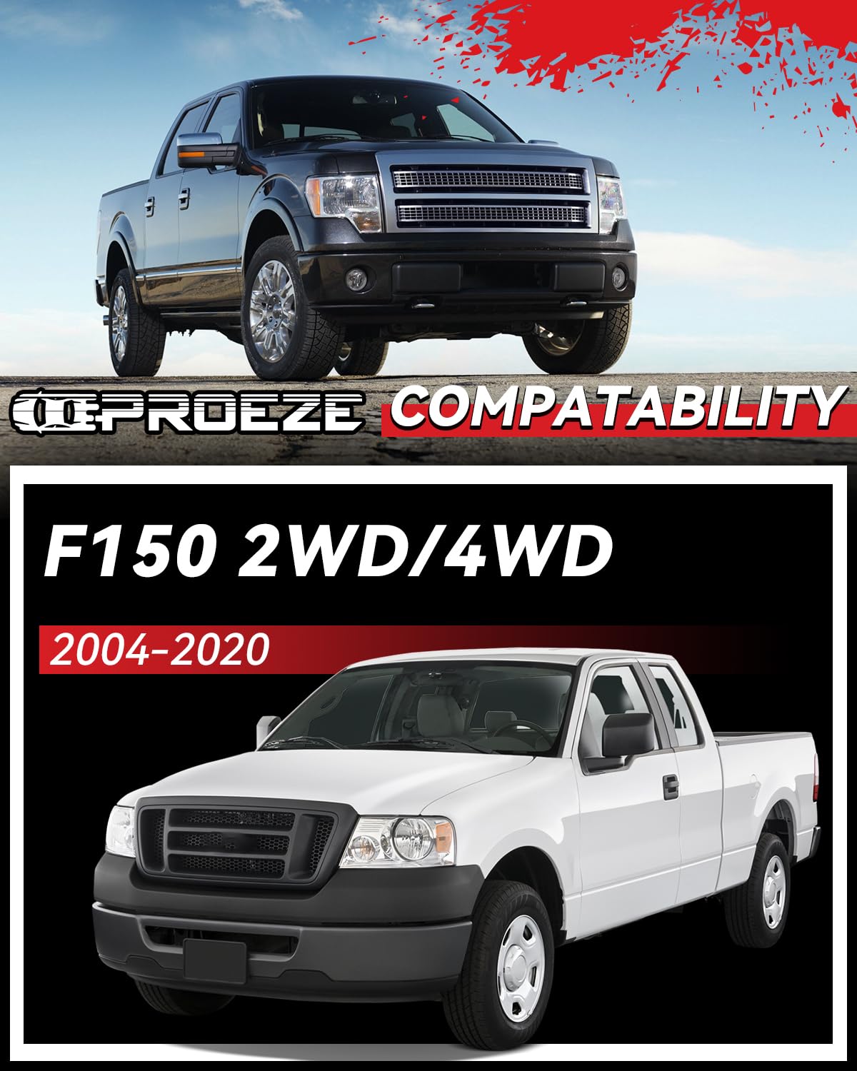 PROEZE 1.5" Front Leveling Lift Kits for 2004-2024 F150 2003-2018 Expedition 2005-2008 Mark LT, 1.5'' Forged Front Strut Spacers Lift Kits