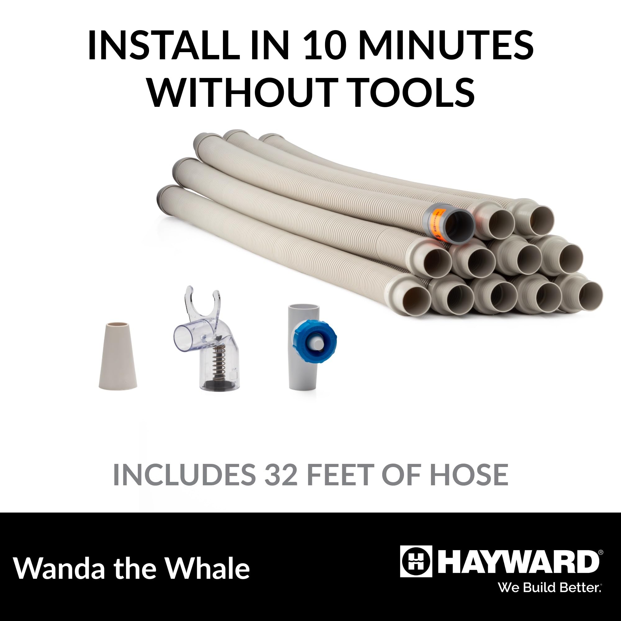 Hayward W3900 Wanda the Whale Above-Ground Suction Pool Cleaner for Any Size Pool, Automatic Pool Vacuum Cleaner