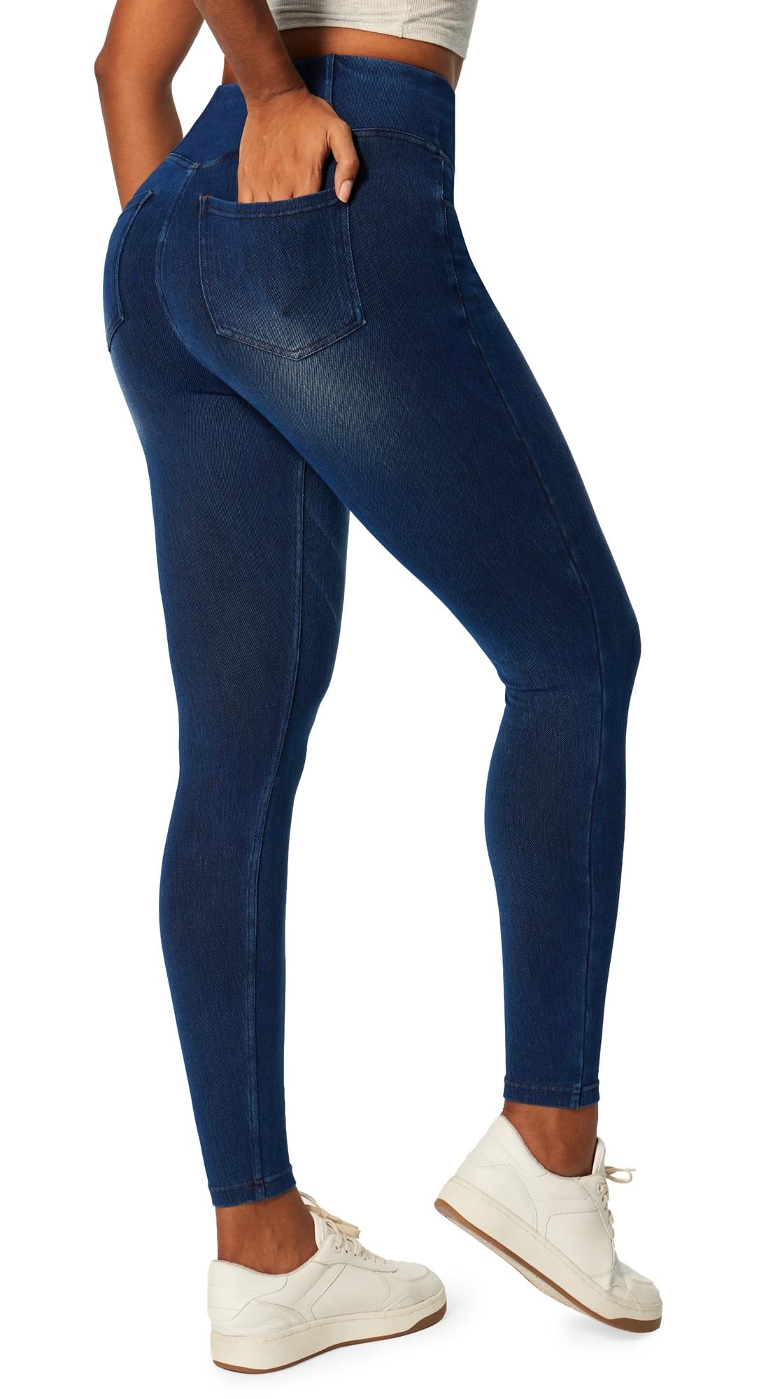 Heathyoga Stretchy Jeans for Women Trendy High Waist Pull On Jeggings Tummy Control Womens Skinny Jeans Leggings with Pockets