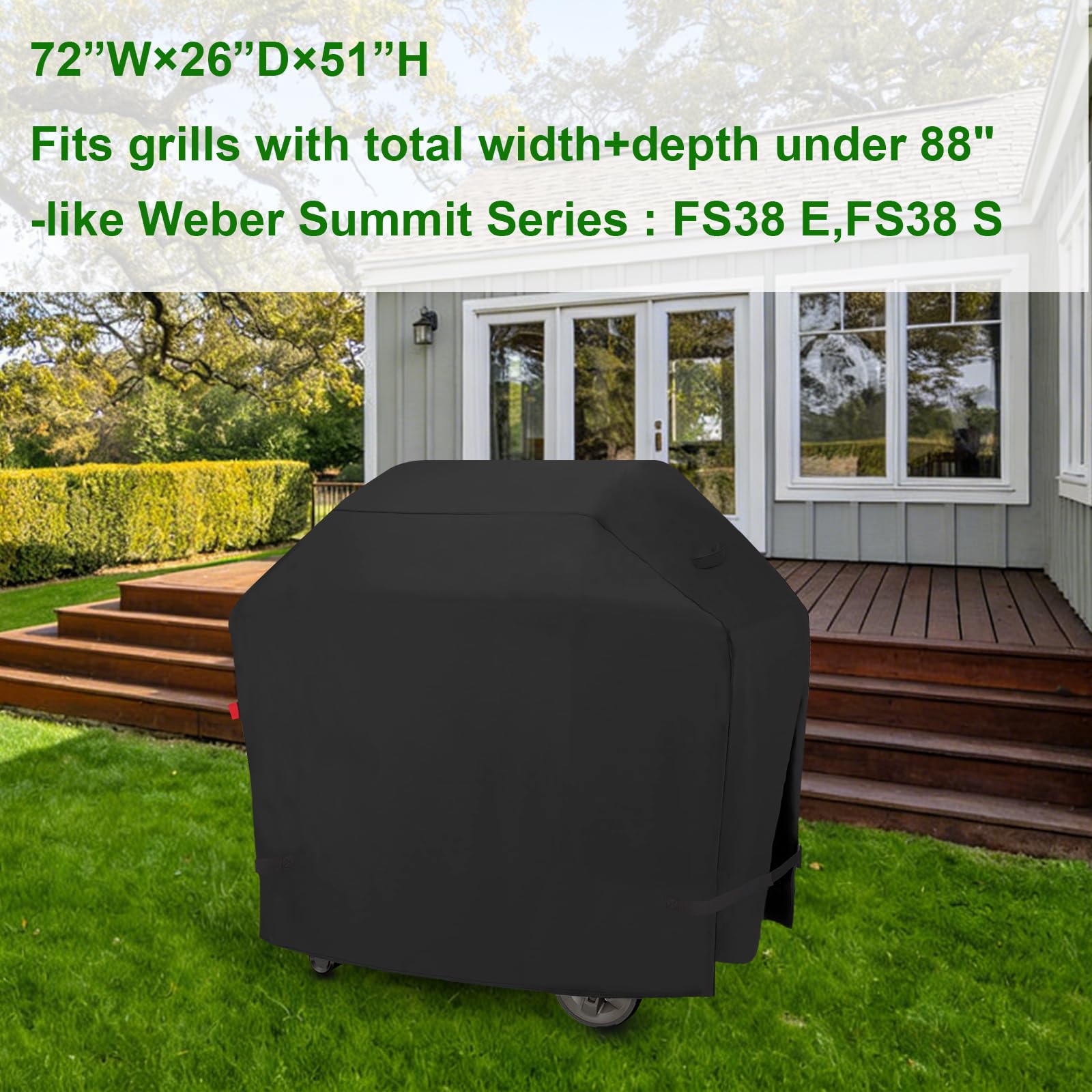 Outdoor Waterproof Small Grill Cover Fits for Weber Spirit 210 Series(E 210,S 210,E 215), Charbroil, Kenmore Grills, Heavy Duty 2 Burner BBQ Cover 30",Compared to Weber 7105