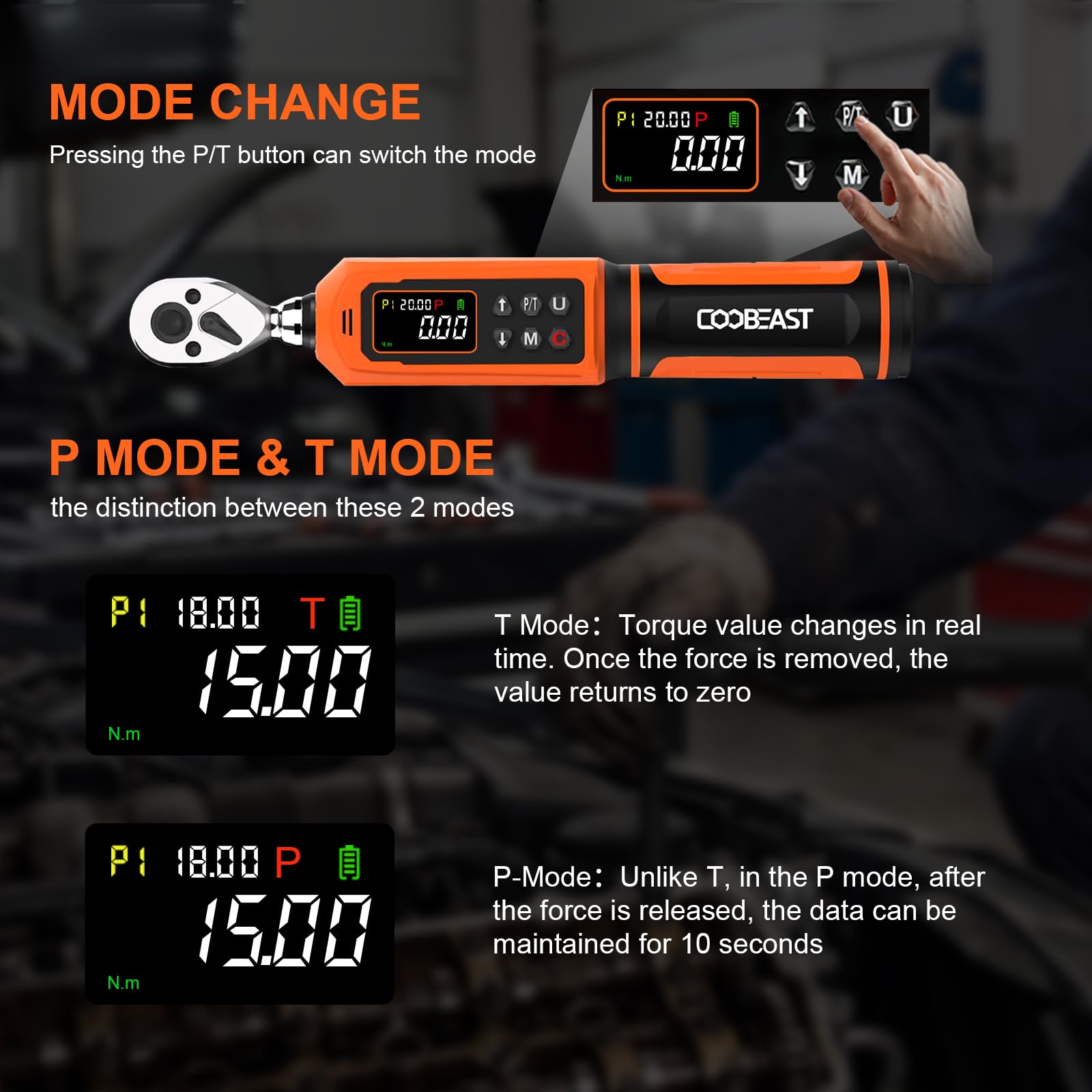 Digital Torque Wrench, 1/2 Drive Electronic Torque Screwdriver with Preset Value(3.76-250.8 Ft.lbs./5.1-340Nm), Buzzer and LED Flash Five Units of Measure Torque Wrench for Motorcycle, Auto Repair
