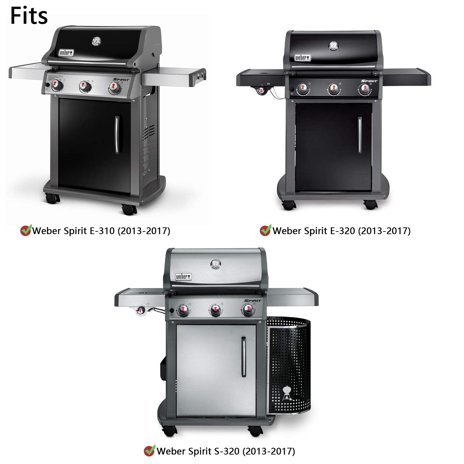 Hongso 21.5 Inch Flavorizer Bars 7535 for Weber Genesis Silver A, Spirit 200 Series E210 S210 (with Side Mounted Control), Spirit 500 Gas Grill Models, Heat Plate Replacement 7534 65902 8217, 5-PC