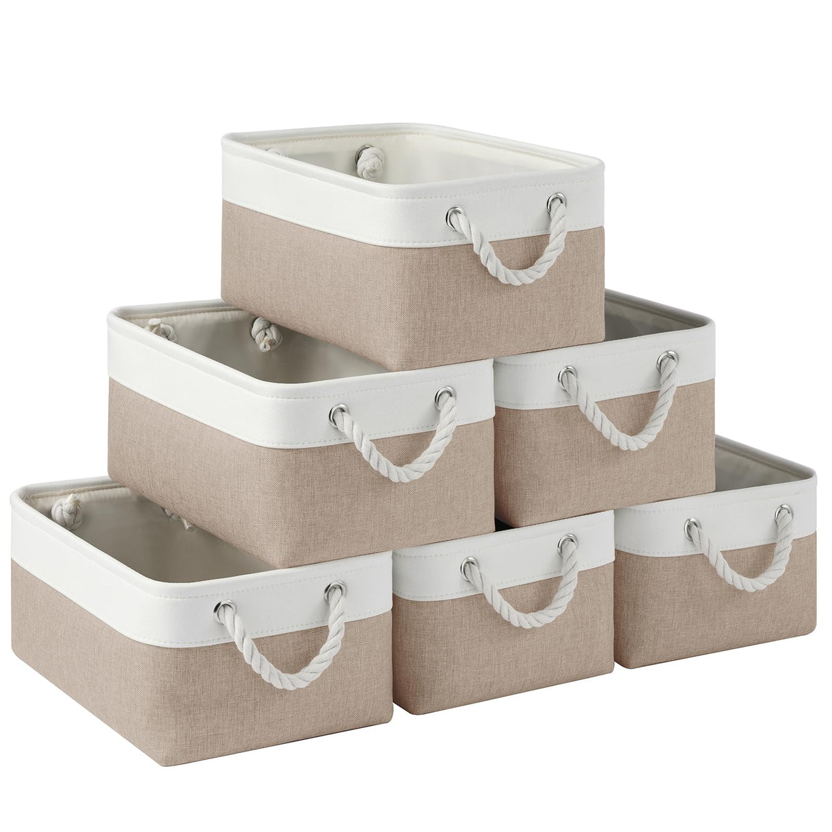 Storage Baskets for Shelves 11.8x7.9x5.2 Inch, Foldable Fabric Storage Bins with Handles, Small Storage Baskets for Organizing Closet, Office, Home Organization (1-Pack, Gray)