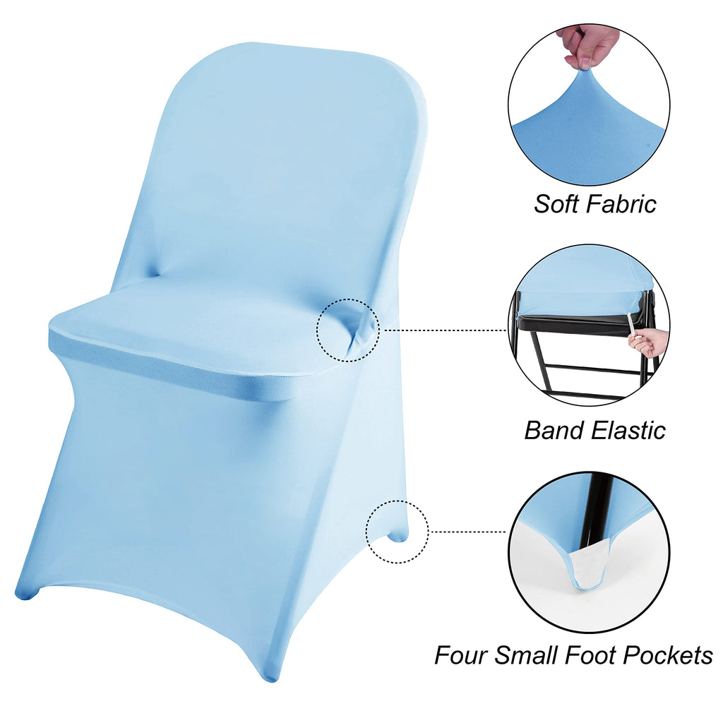 magalo 12 Pack Black Spandex Folding Waterproof Chair Cover, Stretch Chair Cover Protector for Wedding, Party, Dining Banquet and Other Special Events