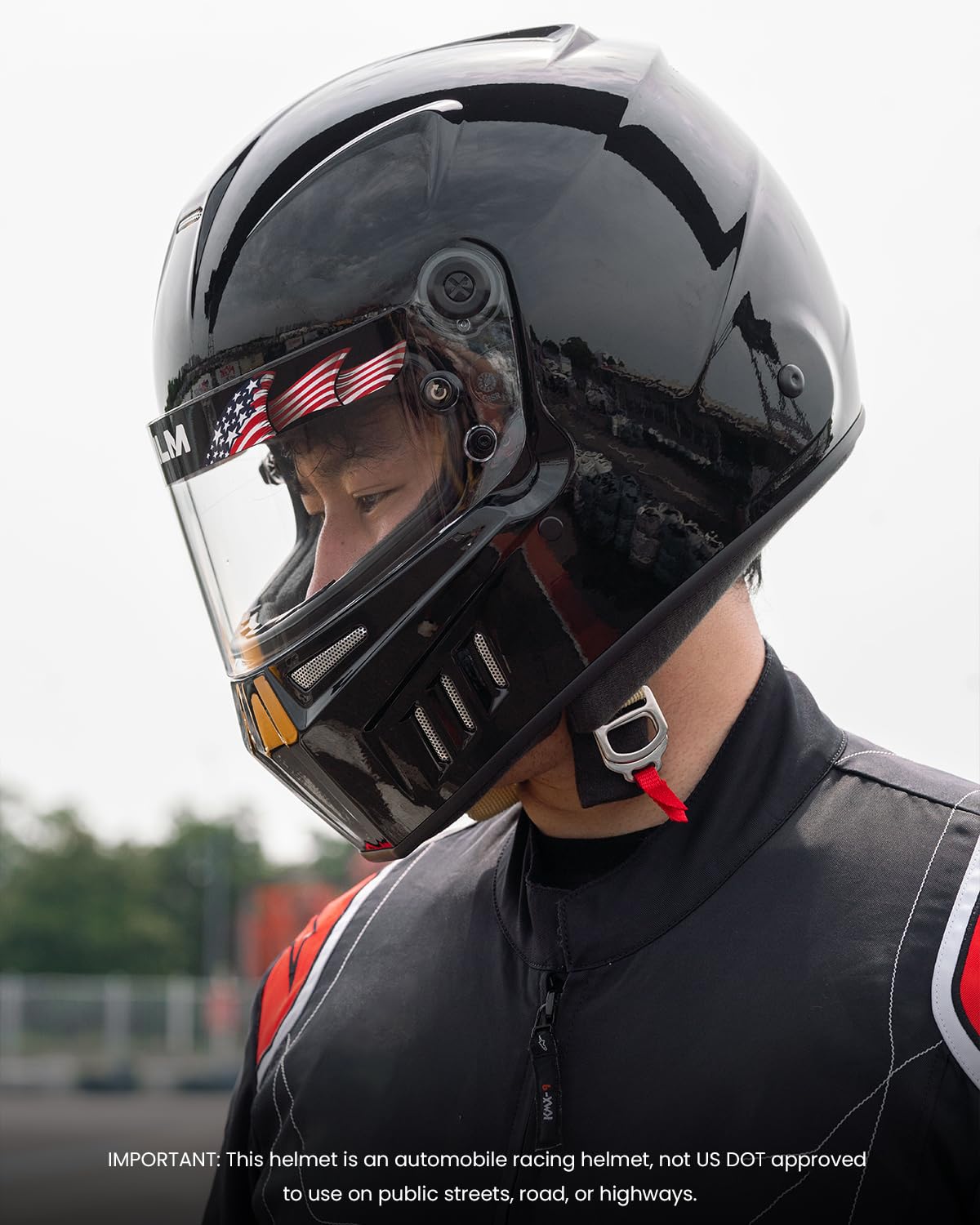 ILM Snell SA2025 Full Face Auto Racing Helmets Lightweight Fiberglass for Adult Men and Women Model 890