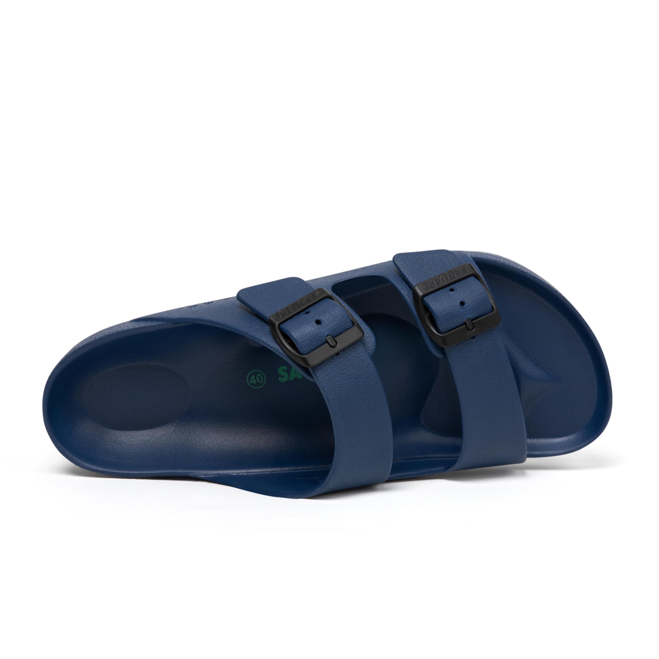 SAGUARO Men's Women's Comfort Double Buckle Sandals Lightweight Adjustable EVA Sandals with Rubble Sole