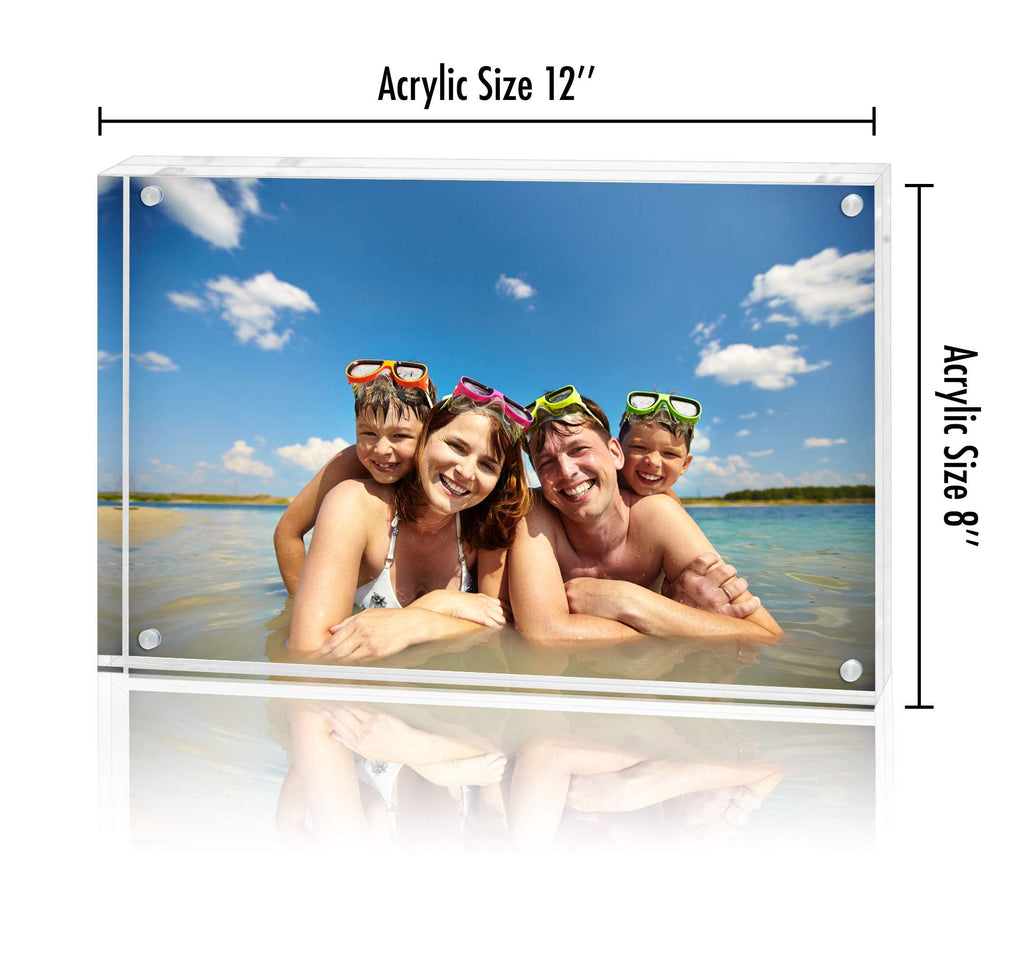 Americanflat 3.5x5 Acrylic Picture Frame - Double Sided Frames with Magnetic Corners - Transparent Acrylic Frames for Desk or Tabletop Display - 3.5x5 Picture Frame with Microfiber Cloth Included