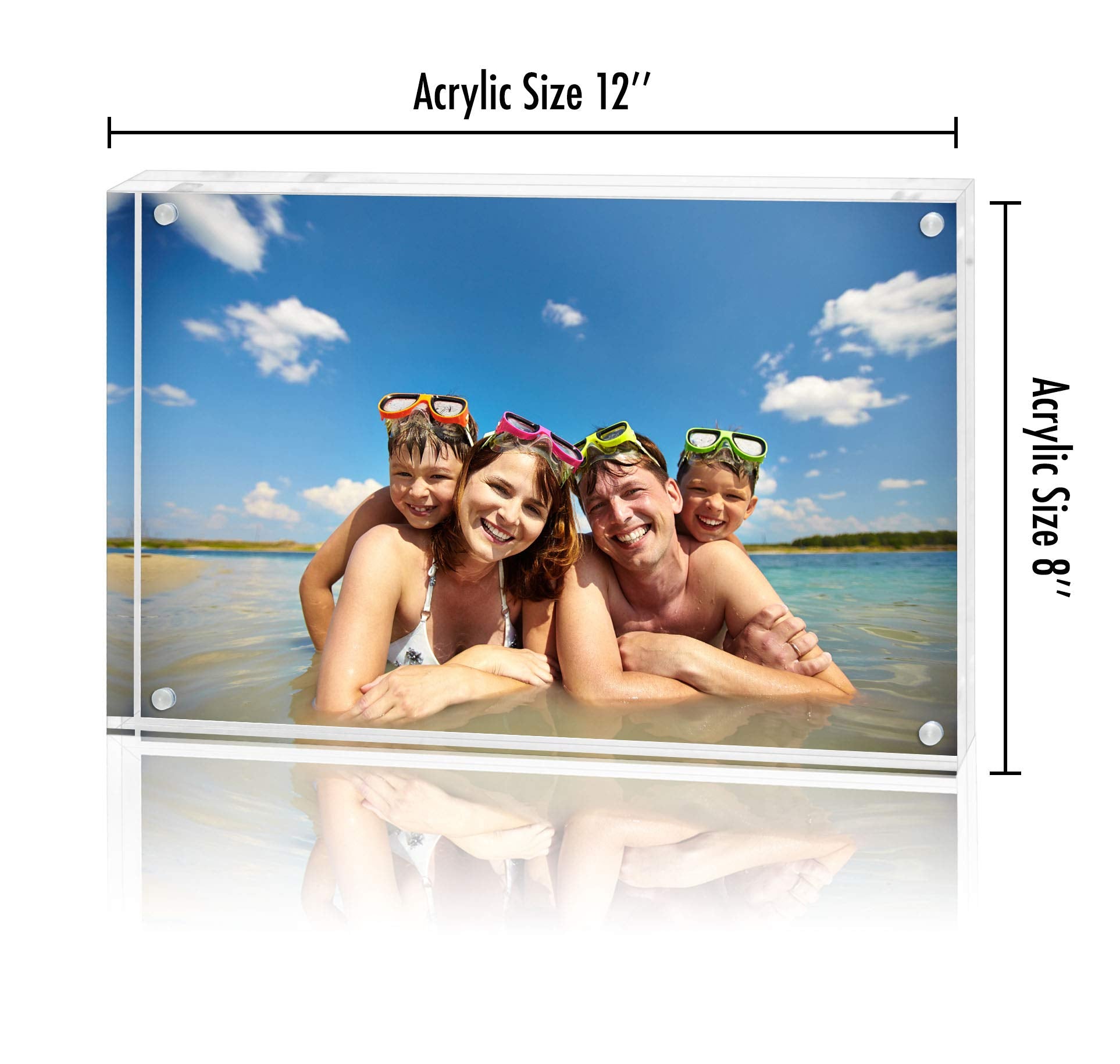 Americanflat 3.5x5 Acrylic Picture Frame - Double Sided Frames with Magnetic Corners - Transparent Acrylic Frames for Desk or Tabletop Display - 3.5x5 Picture Frame with Microfiber Cloth Included