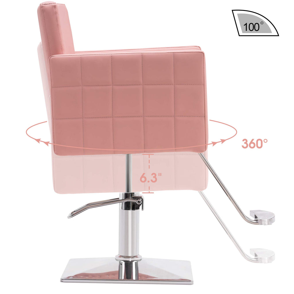 BarberPub Salon Chair for Hair Stylist, Hydraulic Stylist Chair, Adjustable Height, PVC Leather, 360 Degrees Swivel, Barbershop, Home Salon, Adult 8821 (Black)