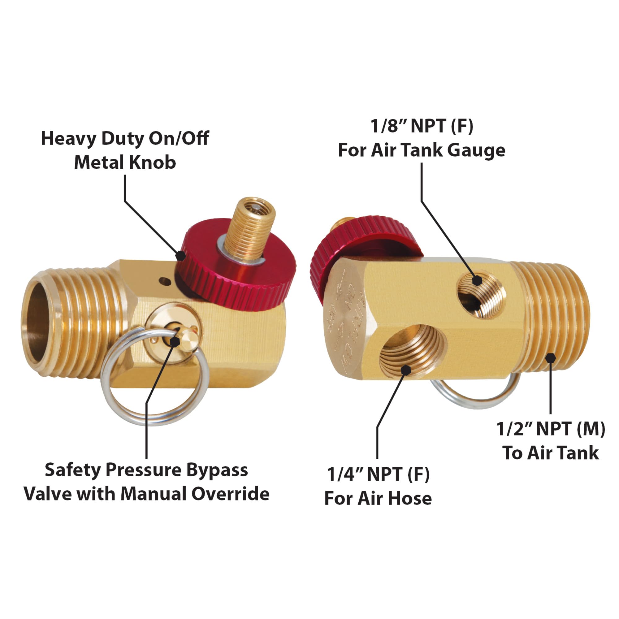 Performance Tool 60505 Air Tank Gauge - Essential for Safe and Accurate Pressure Monitoring, Do Not Exceed Maximum PSI for Optimal Performance