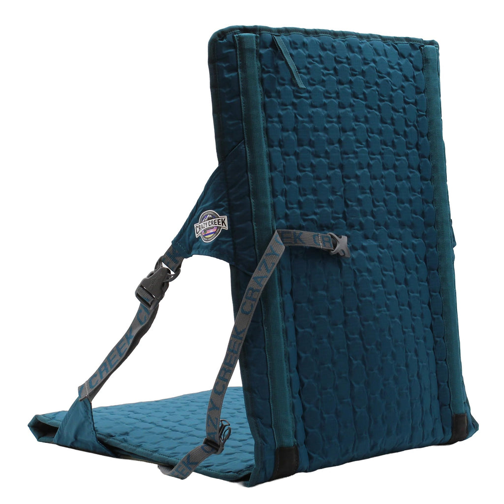Crazy Creek HEX 2.0 PowerLounger for Day Hiking & Backpacking Trips, 250 LBS Weight Capacity, Adjustable Straps, Compact Design, Water-Resistant, Aleutian Blue/Slate