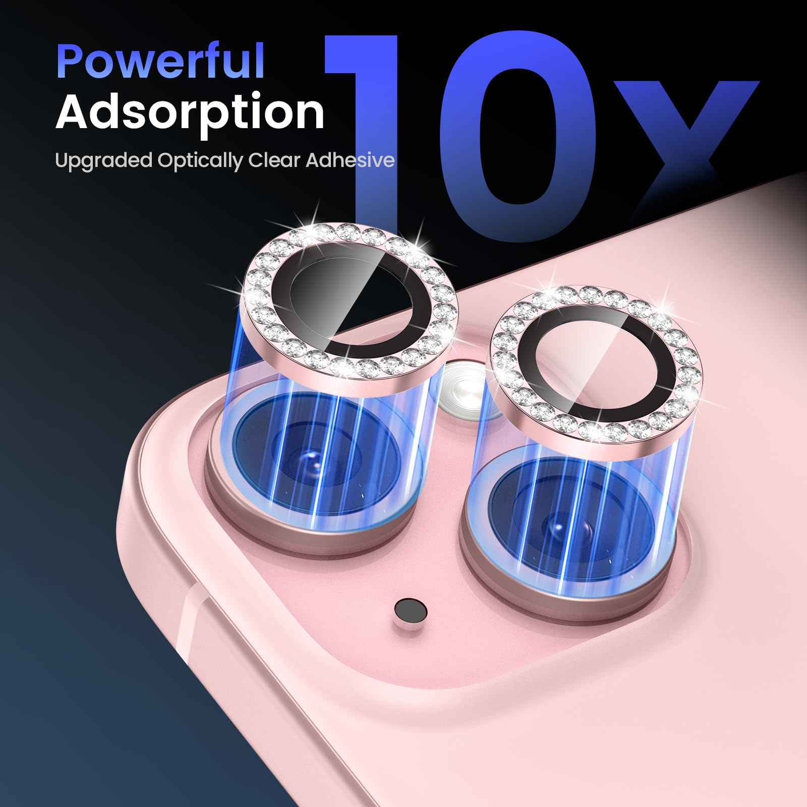 Tensea for iPhone 13 mini/iPhone 13 Camera Lens Protector, 9H Tempered Glass Camera Cover Screen Protector Metal Individual Ring for iPhone 13mini 5.4 inch /13 6.1 inch