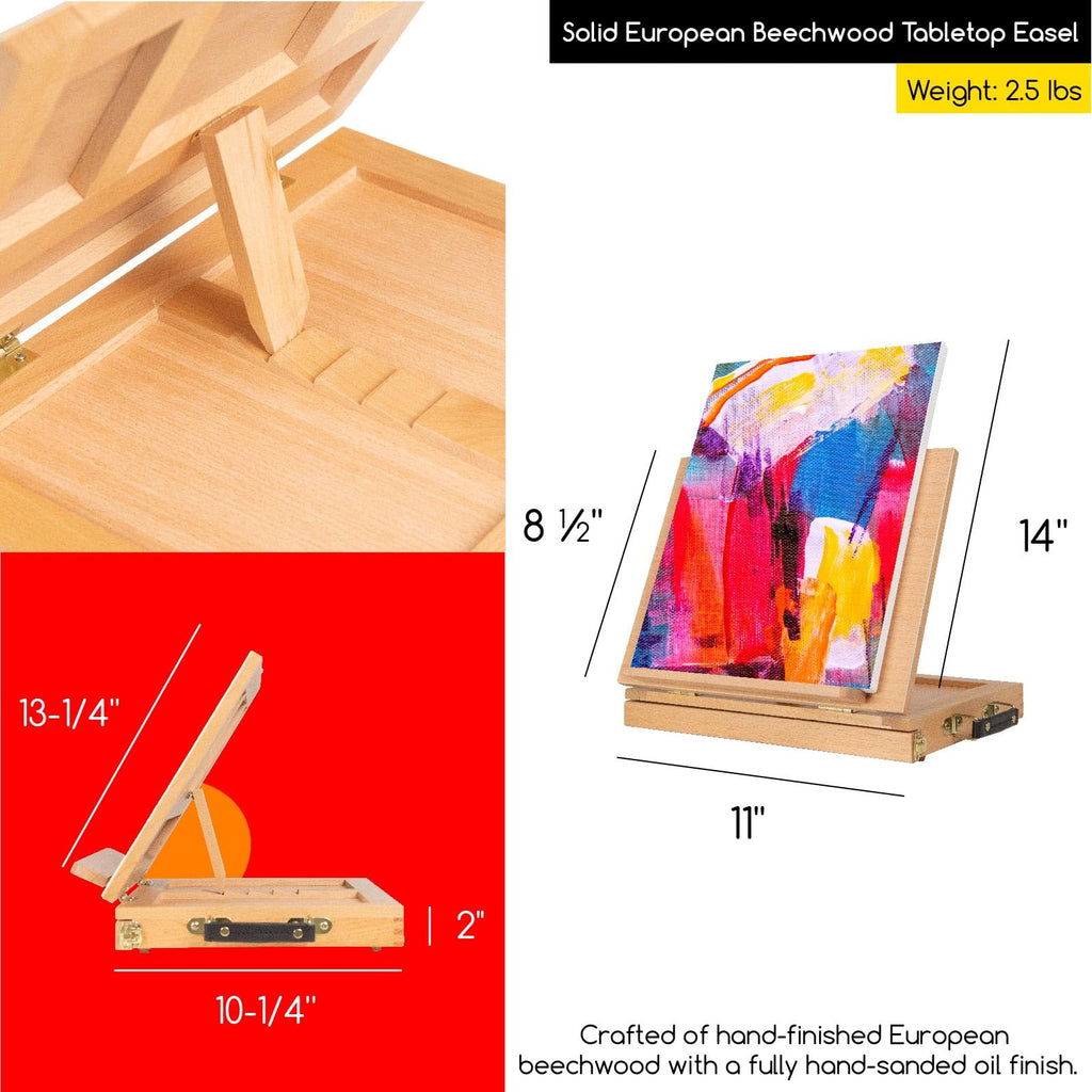 MEEDEN Professional Art Supplies - 142PCS All-in-one Painting Kits for Adults, Beechwood Easel, Aluminum Alloy Bracket, 30 Quality Brushes, 96 Paints & Other Professional Art Supplies.