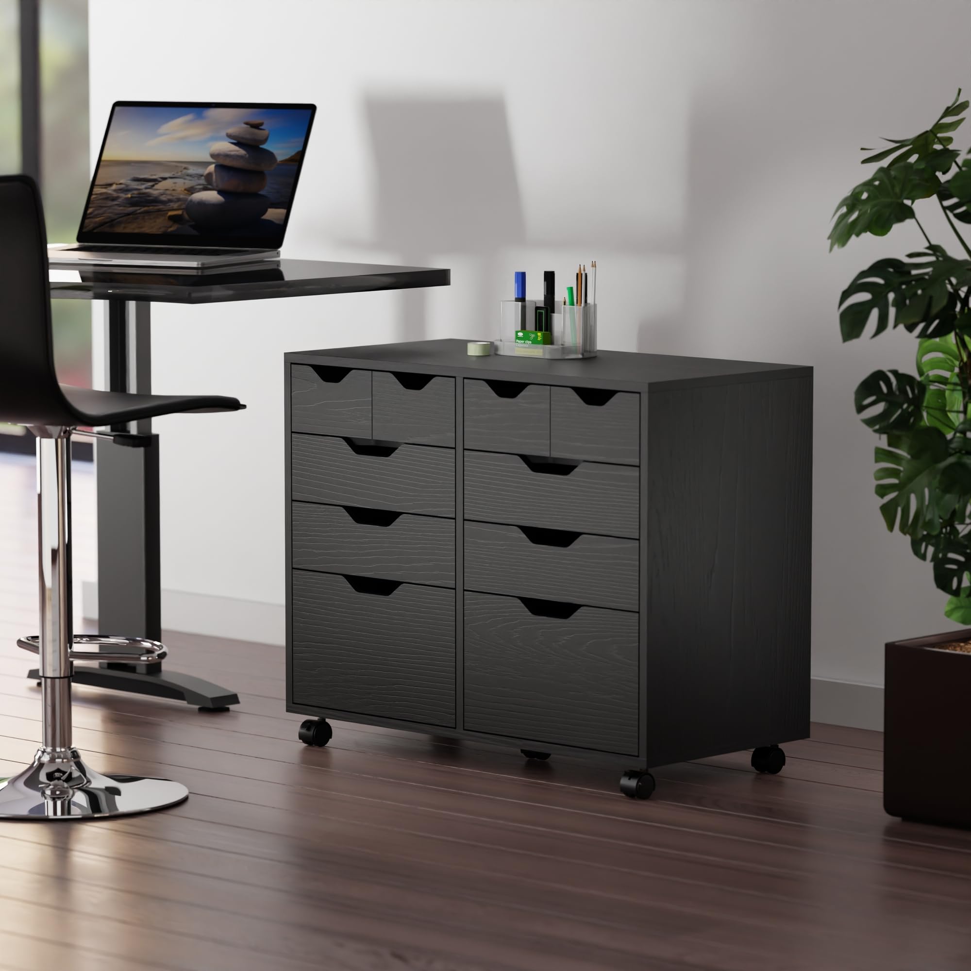 Winsome Halifax Mobile Storage Cabinet with Doors & Drawers, Stylish & Functional Home Storage Cabinet for Filing, Kitchen Organization, Moveable Furniture for Office, Dorms, Apartments