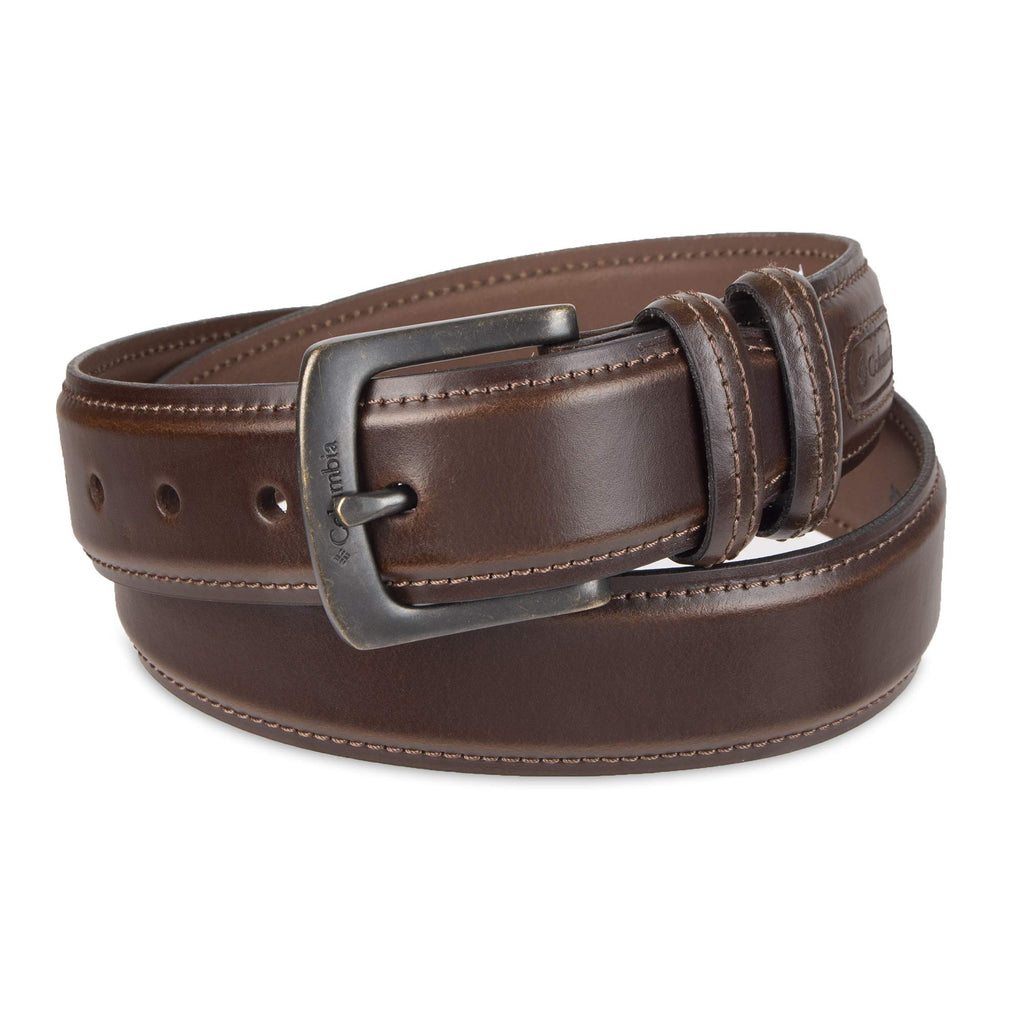 Columbia Men's Leather Casual Belt Tan & Brown Classic Style for Everyday Wear