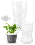24 pcs 6/5 inch Clear Nursery pots for Plants Saucers,5/6 inch Clear Heavy pots with Side Vents for Reporting Orchids,Aroid,Monstera, Indoor & Outdoor use