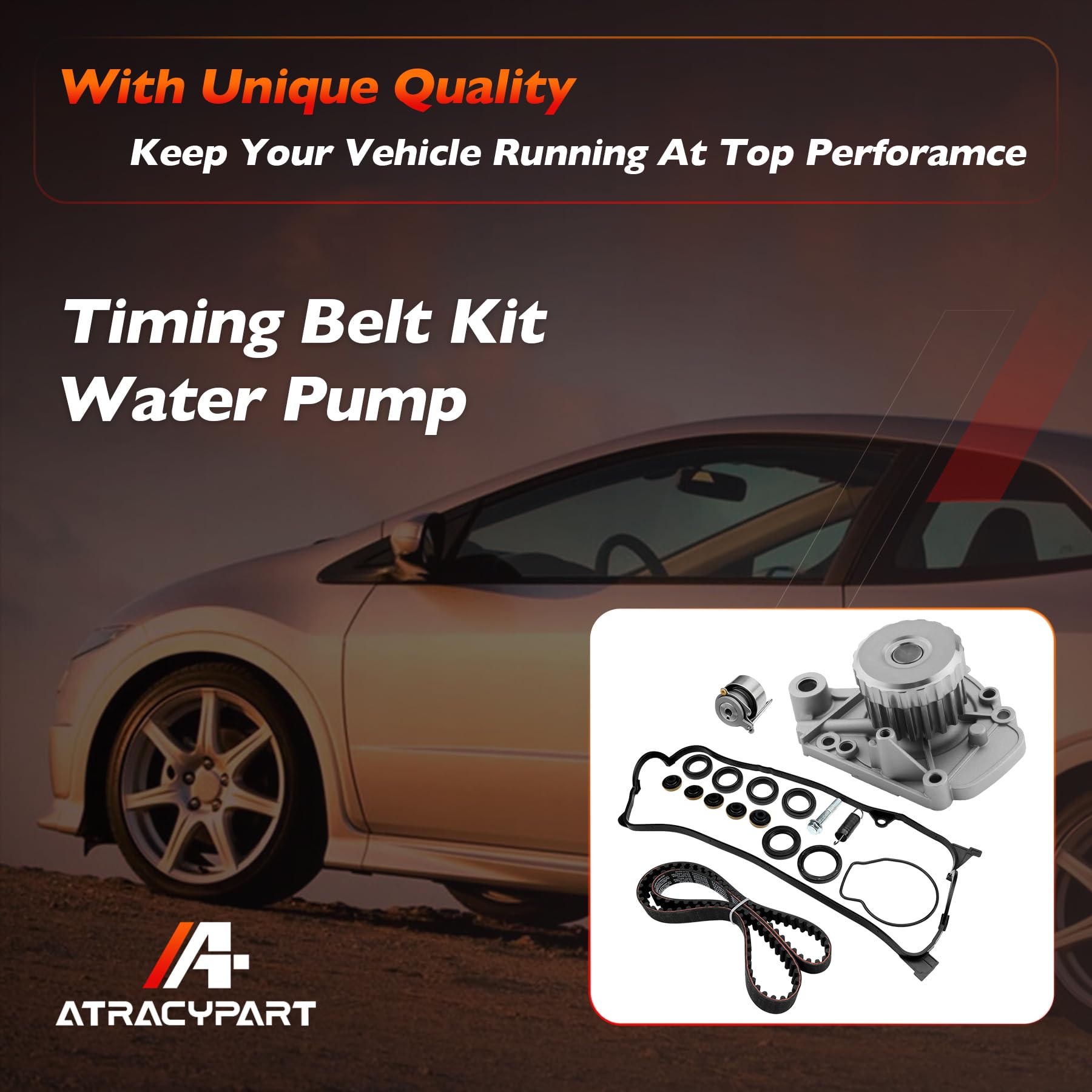 Engine Timing Belt Kit with Water Pump | Compatible With 1987-2001 Toyota Camry Celica RAV4 MR2 Solara 2.0L 2.2L 3SFE 5SFE L4 DOHC 16V | Replaces# TBK138, TCKWP199