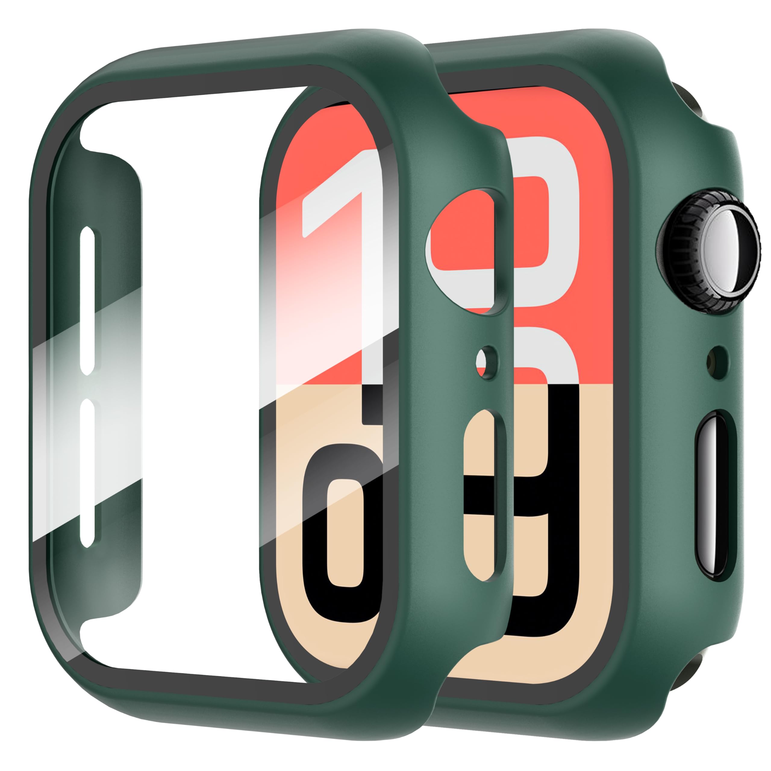 Diruite 2-Pack for Apple Watch Series 3/2/1 38mm Case, Ultra-Thin All-Around Tempered Glass Screen Protector Protection Cover for iWatch 38mm - Black