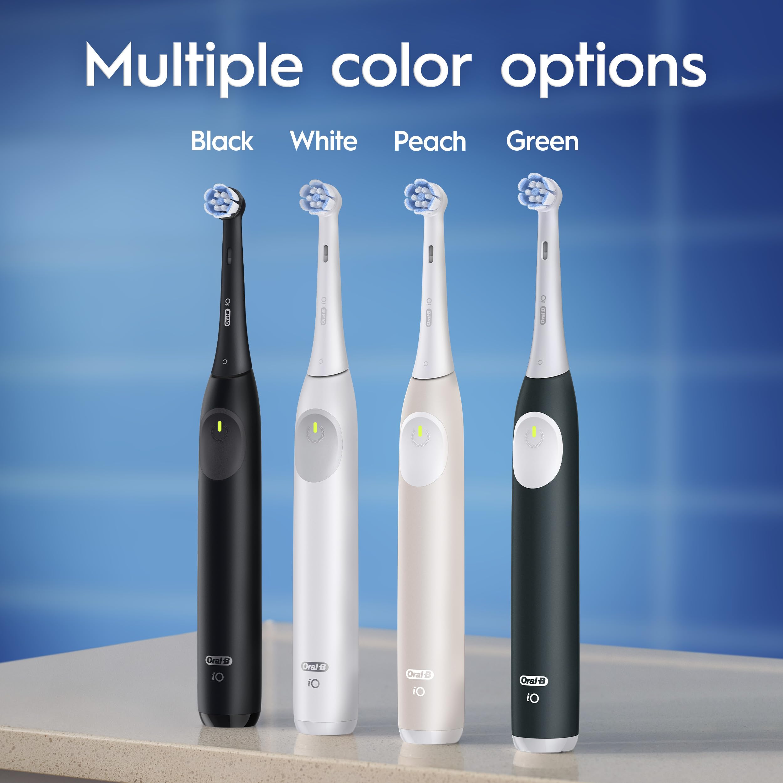 Oral-B Rechargeable Electric Toothbrush, iO2 Starter Kit, 3 Cleaning Modes, Automatic Pressure Sensor to Protect Gums, 2 Brush Heads, Forest Green