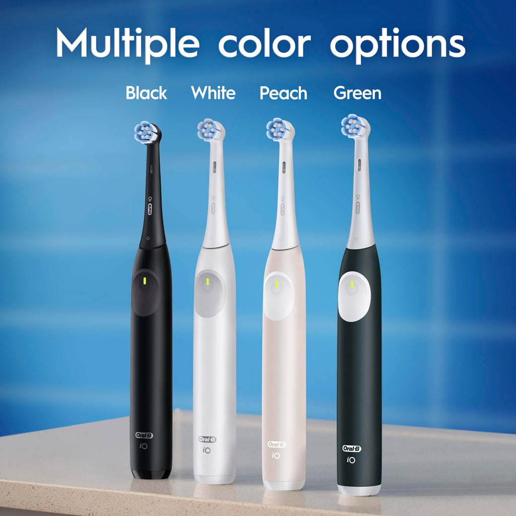 Oral-B Rechargeable Electric Toothbrush, iO2 Starter Kit, 3 Cleaning Modes, Automatic Pressure Sensor to Protect Gums, 2 Brush Heads, Forest Green