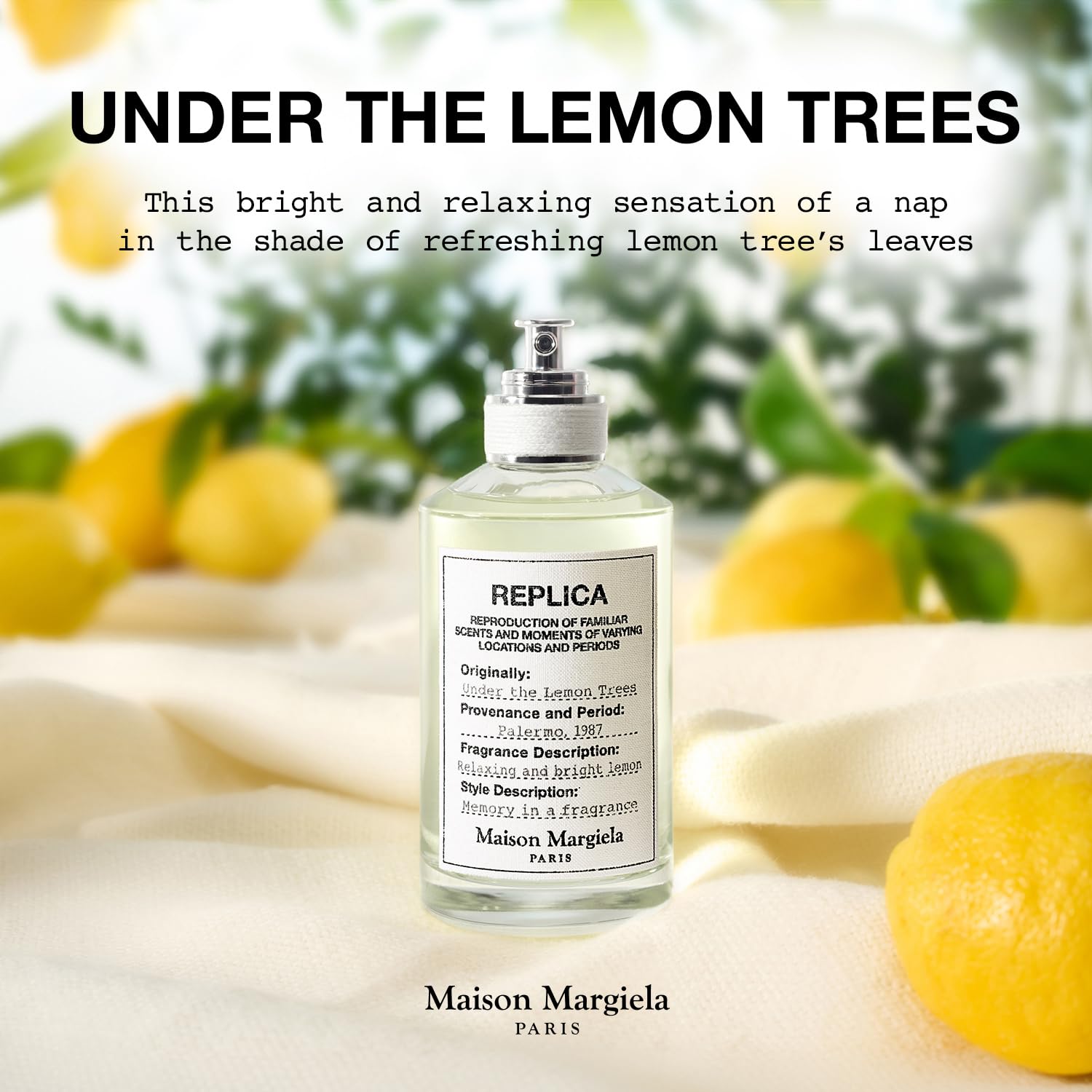 Maison Margiela - Replica - Under the Lemon Trees Eau de Toilette - Fresh Fragrance - With Kalamansi Lime, Coriander & Cedarwood - 3.4 Fl Oz