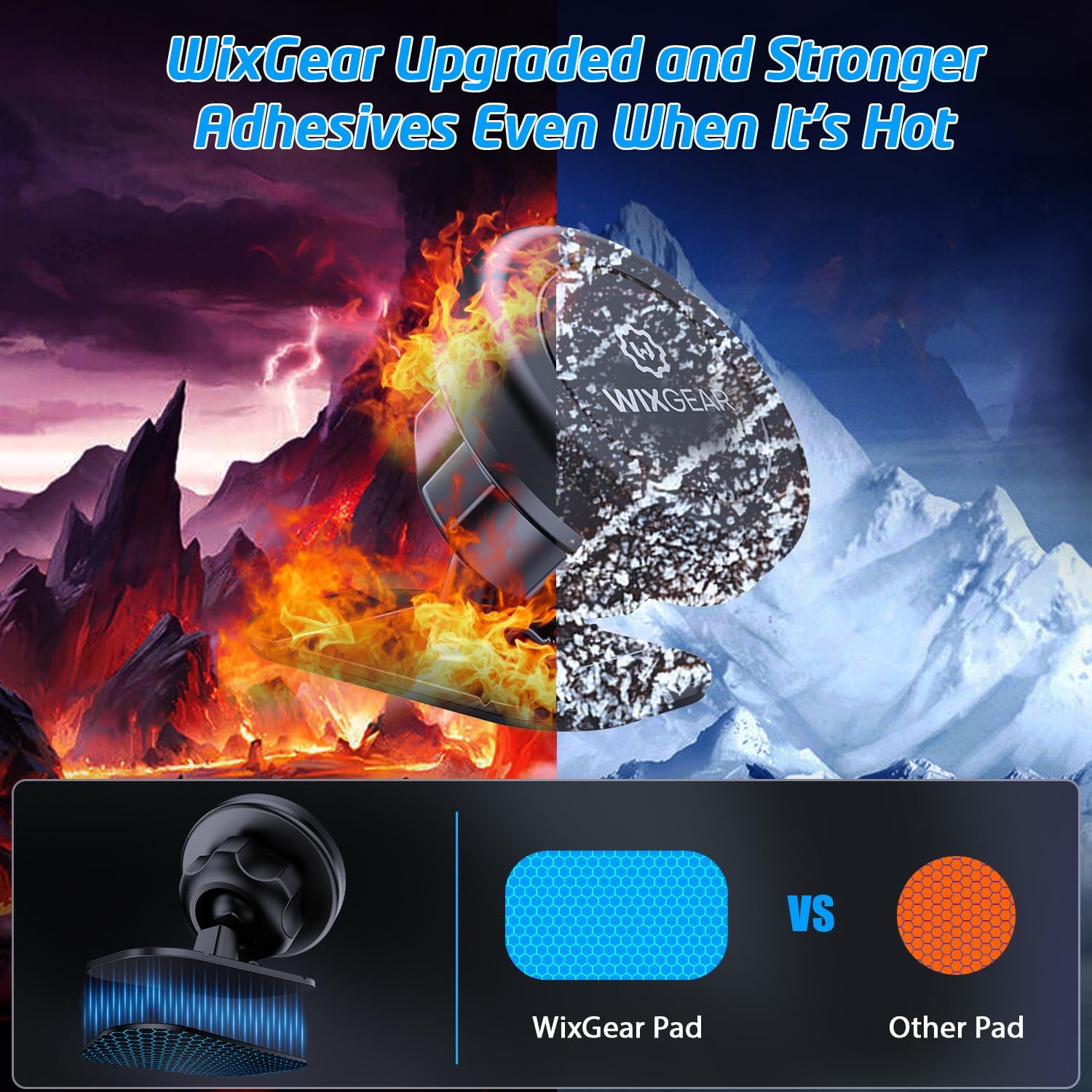Magnetic Car Mount [2-Pack] - Universal Stick-On Dashboard Magnetic Phone Holder for Car, Strong Magnet Mount for Cell Phones & Mini Tablets with Swift-Snap Technology