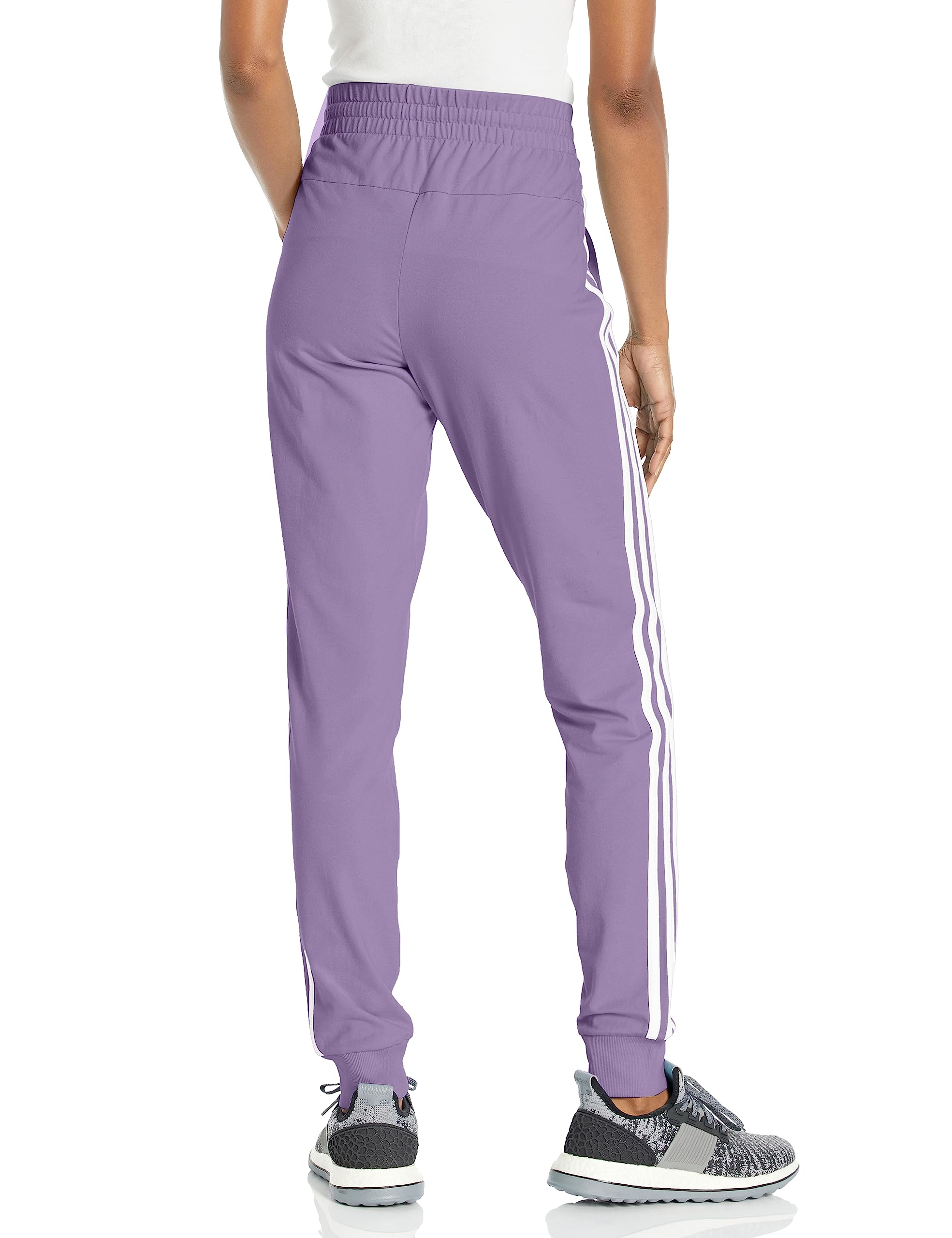 adidas Womens 3-Stripes Drawstring Sweatpants Training Casual - Black