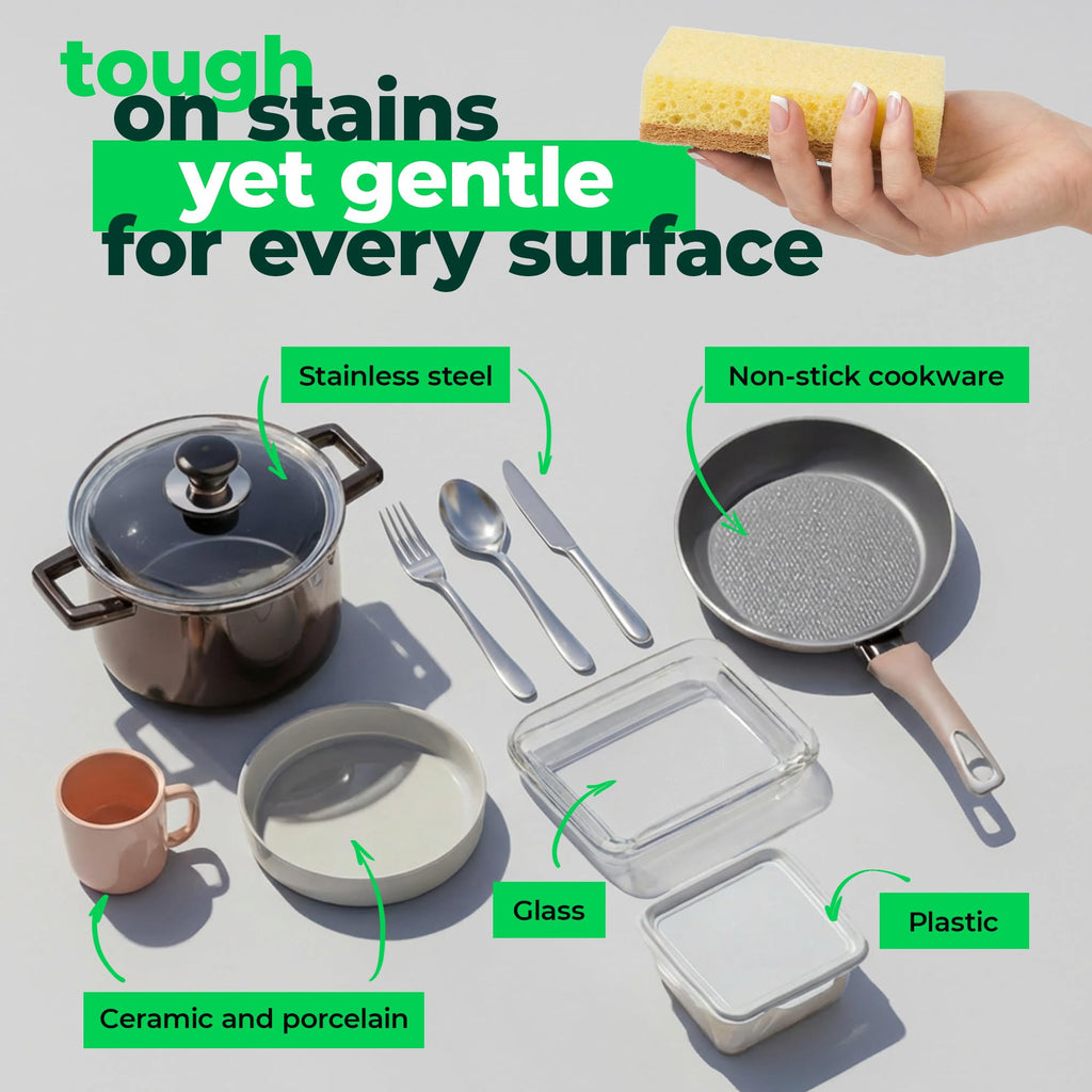 bioGo 30 Pack Compostable Pop-Up Sponges - Expanding, Non-Scratch, Plant-Based Dish - Bulk Color - Pop Up Sponge - Kitchen