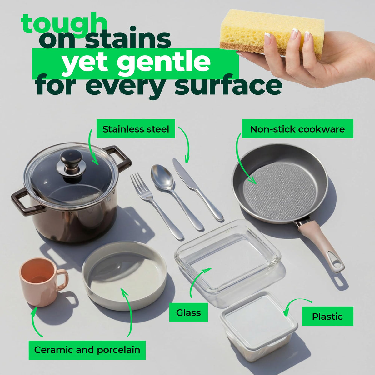 bioGo 30 Pack Compostable Pop-Up Sponges - Expanding, Non-Scratch, Plant-Based Dish - Bulk Color - Pop Up Sponge - Kitchen