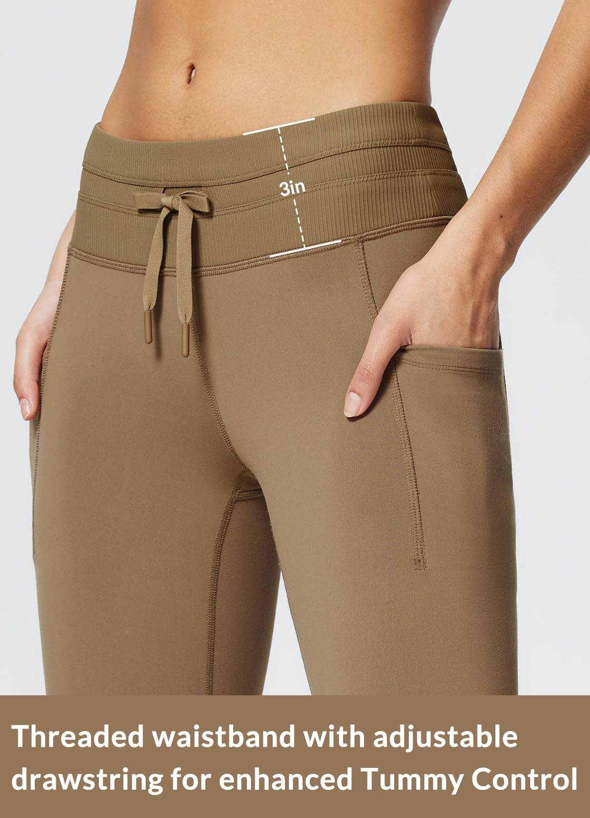 baleaf Women's Fleece Lined Leggings Water Resistant High Waisted Thermal Warm Winter Tights Ski Hiking Pants with Pockets