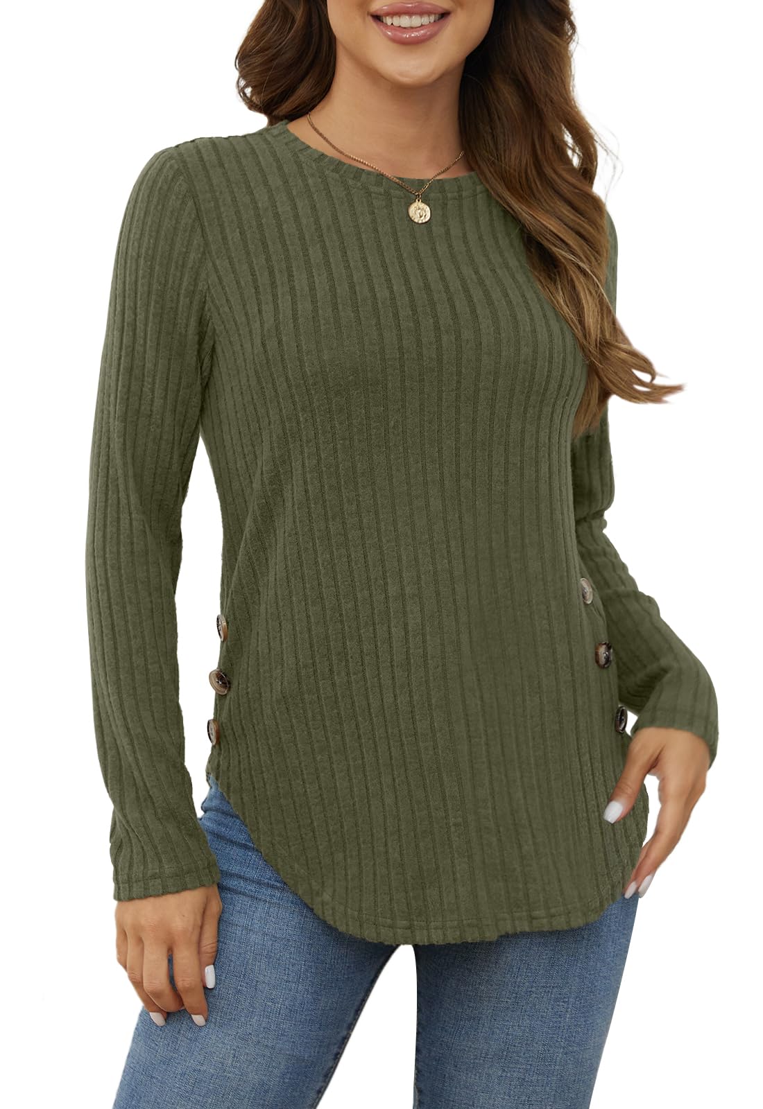 Yincro Women's Long Sleeve Fall Sweaters 2026 Lightweight Casual Crewneck Tunic Tops