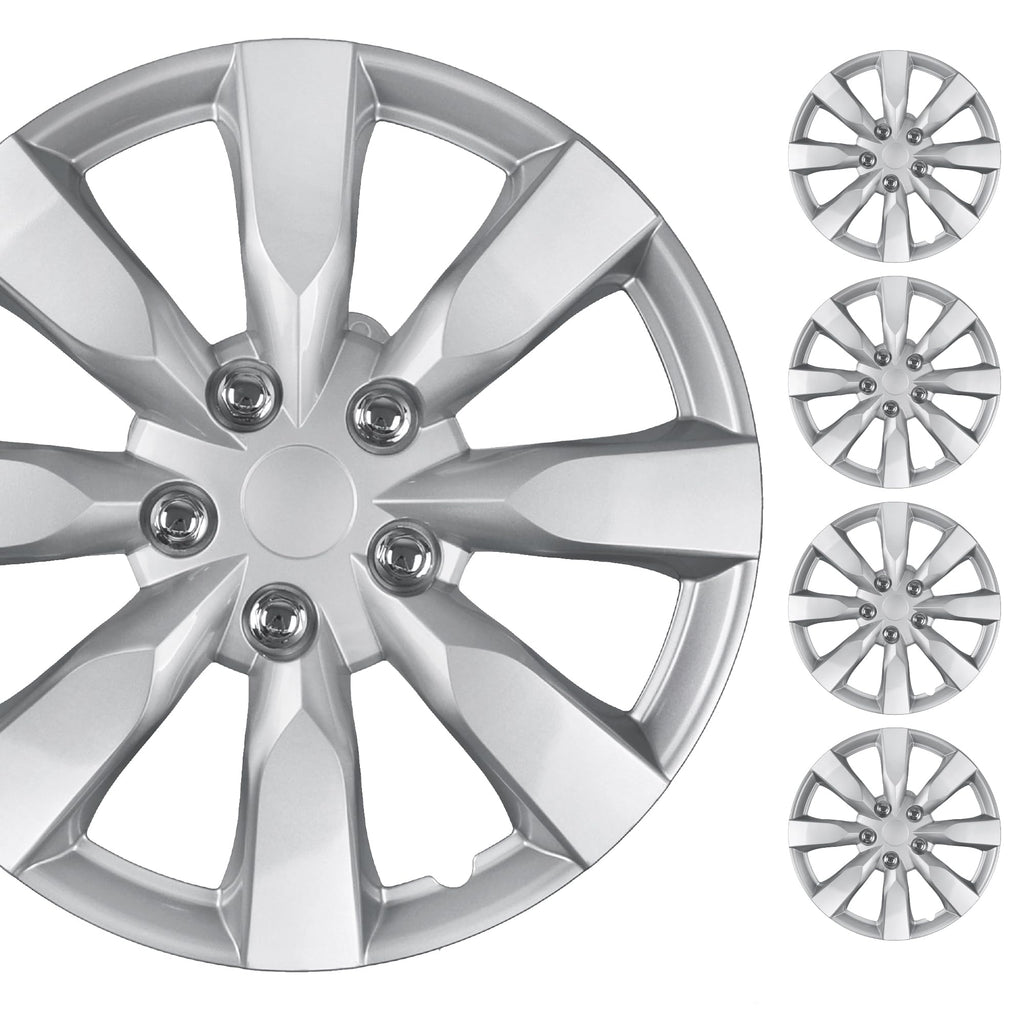 BDK (Set of 4) 16" Inch Rims Hubcaps Automotive Car Wheel Hub Caps Wheel Covers, Snap-On Direct OEM Replacement Toyota, Honda, Nissan, Ford, Mazda, Chevrolet, Mitsubishi, Kia, Hyundai, Volvo, BMW