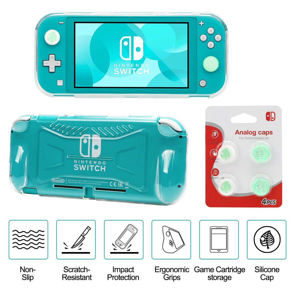 Switch Lite Accessories Bundle, Kit with Carrying Case,TPU Case Cover with Screen Protector,Charging Dock,Playstand, Game Card Case, USB Cable, Stylus,Thumb Grip Caps for Nintendo Switch Lite (Black)