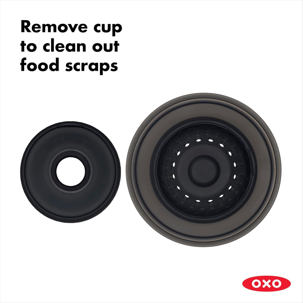 OXO Good Grips 2‑in‑1 Sink Strainer Stopper, Sink Drain Strainer for Kitchen