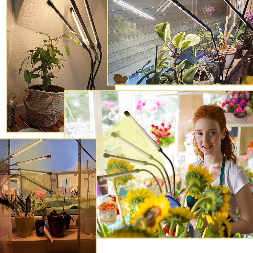 bseah Grow Light Plant Lights for Indoor Plants, Full Spectrum Plant Grow Lamp, 10 Dimmable Levels, Auto ON & Off with 3/9/12H Timer