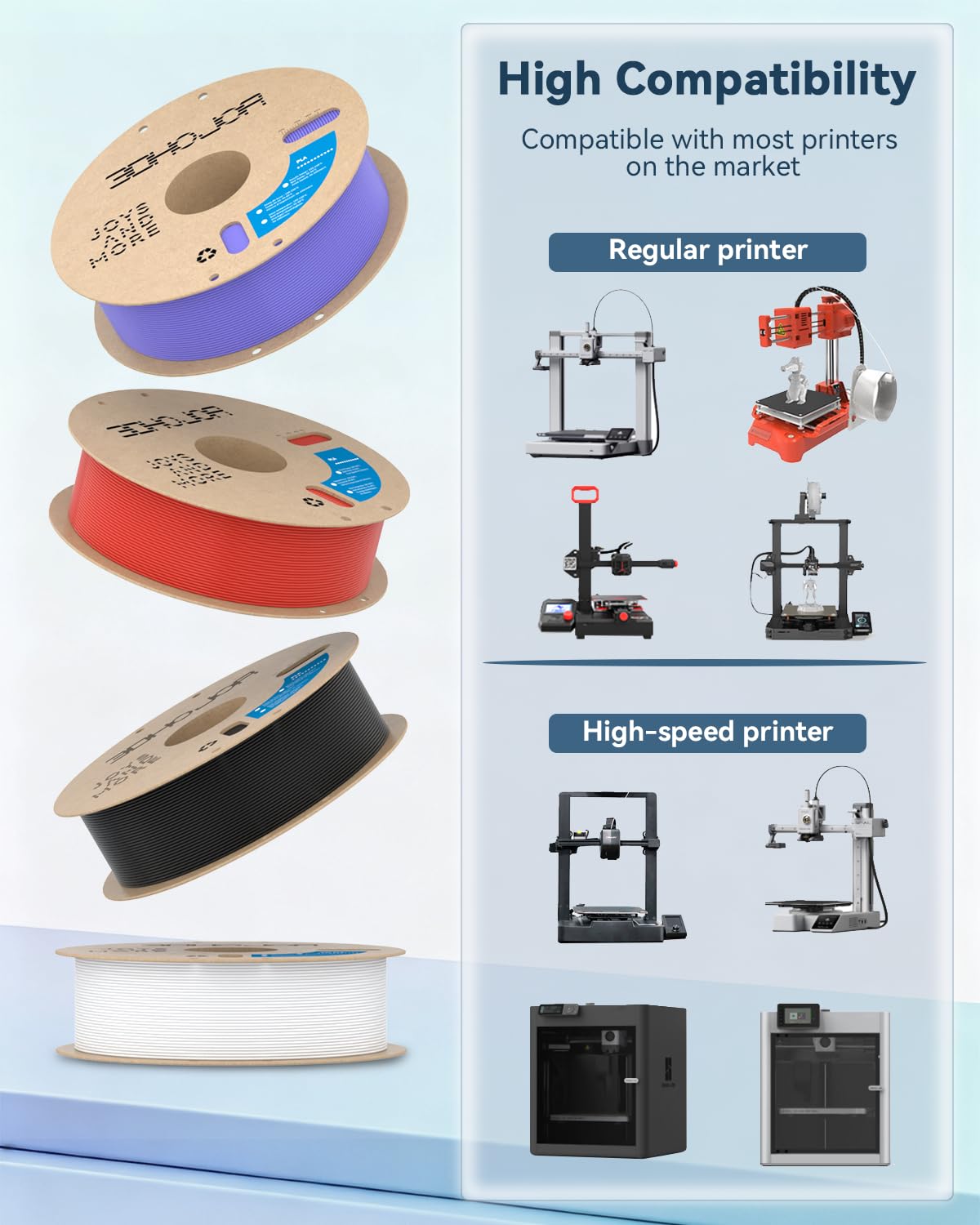3DHoJor PLA Filament 1.75mm,3D Printing Filament,1kg*2 Cardboard Spool, Fit Most FDM 3D Printer,Dimensional Accuracy +/- 0.03 mm,Vacuum Packaging-2Pack Black