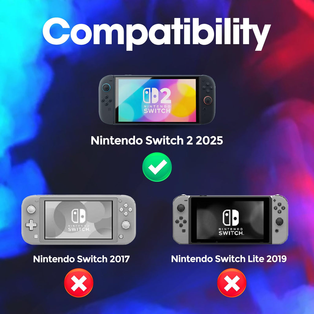 ProCase Carrying Case for Nintendo Switch 2 (2025) with 24 Game Card Slots, Hard Portable Travel Case Storage Bag Protective Pouch for 2025 Nintendo Switch 2 Console AC Adapter & Accessories -Black,L