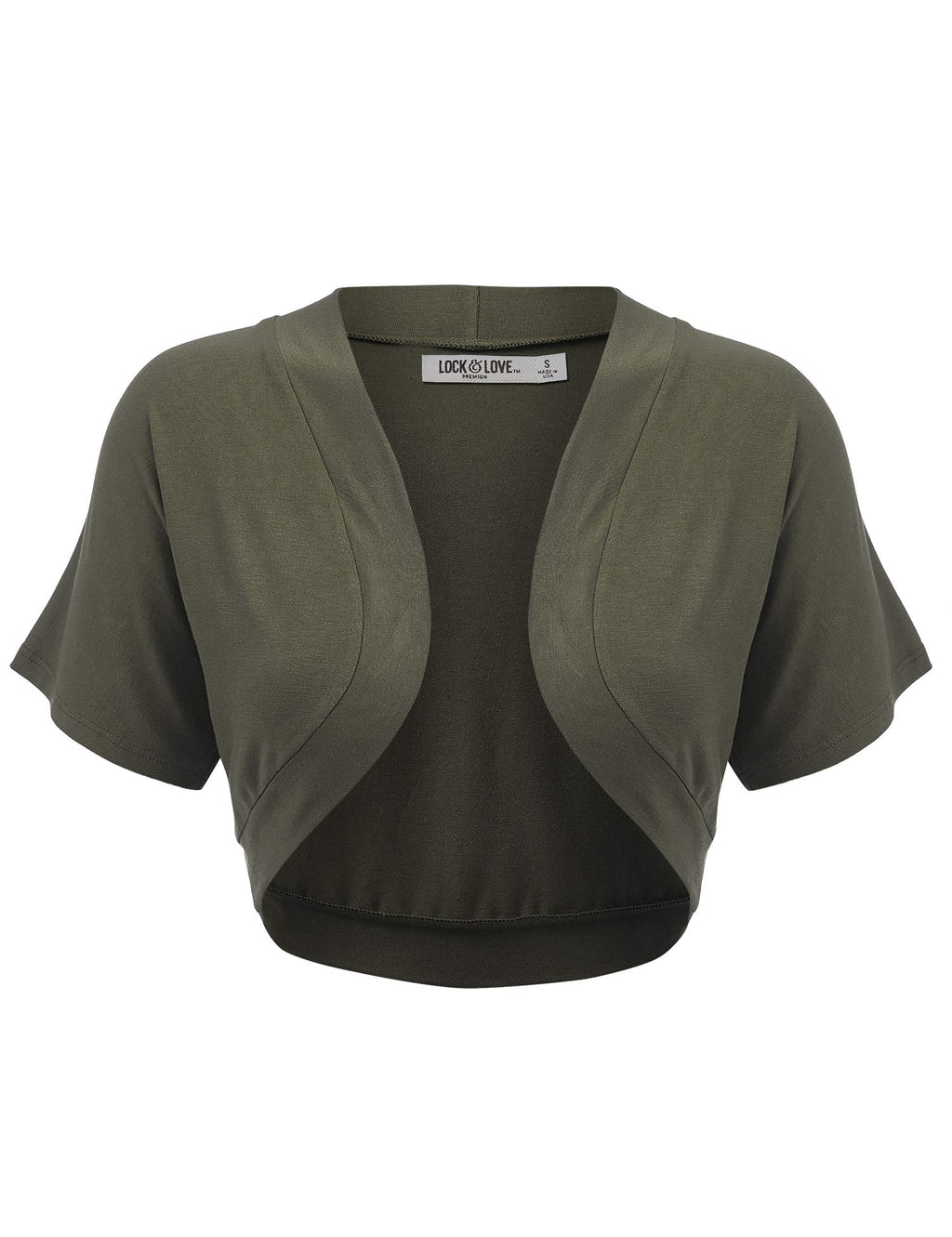 Lock and Love Women's Versatile Open Front Lightweight Short Sleeve Bolero Shrug