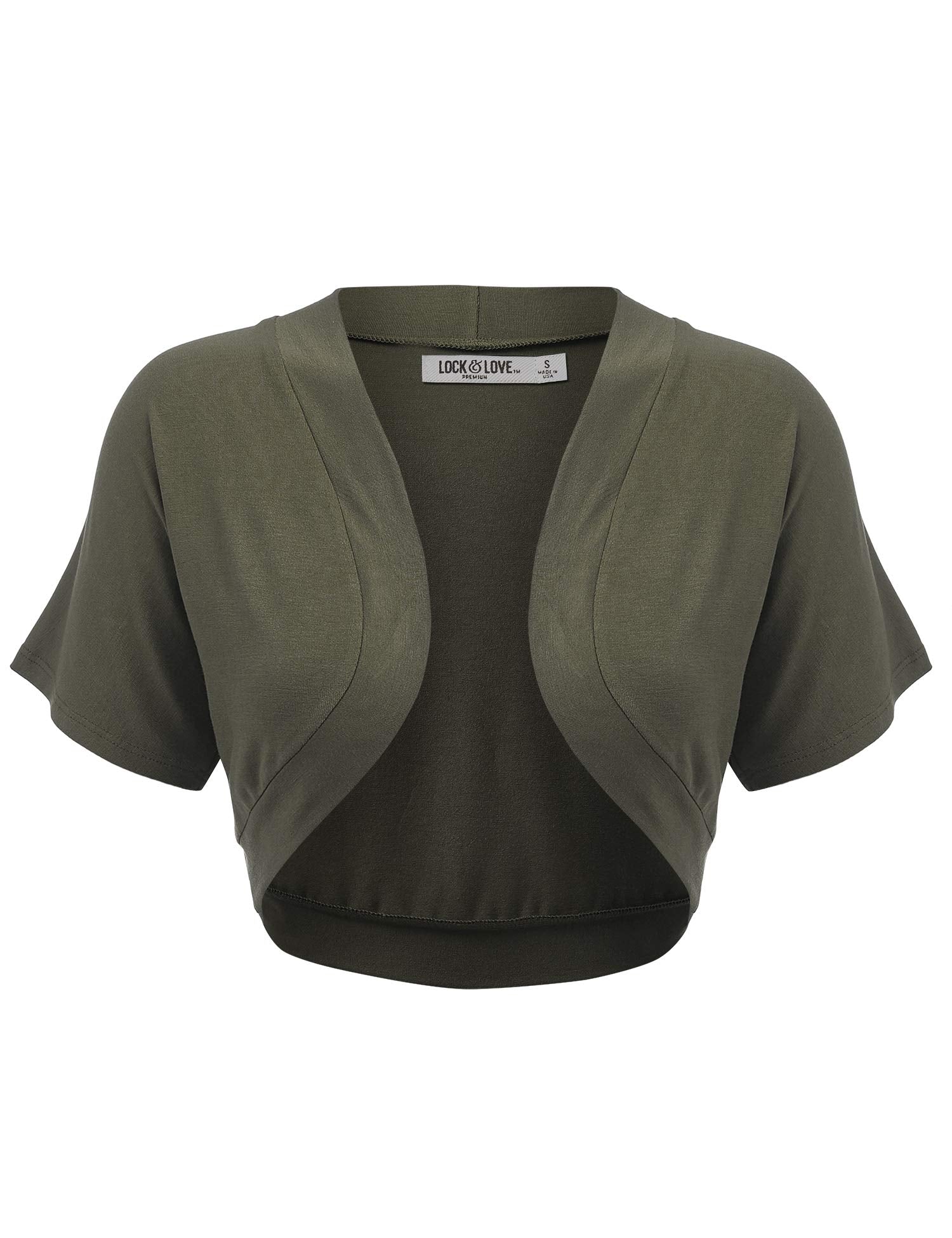 Lock and Love Women's Versatile Open Front Lightweight Short Sleeve Bolero Shrug