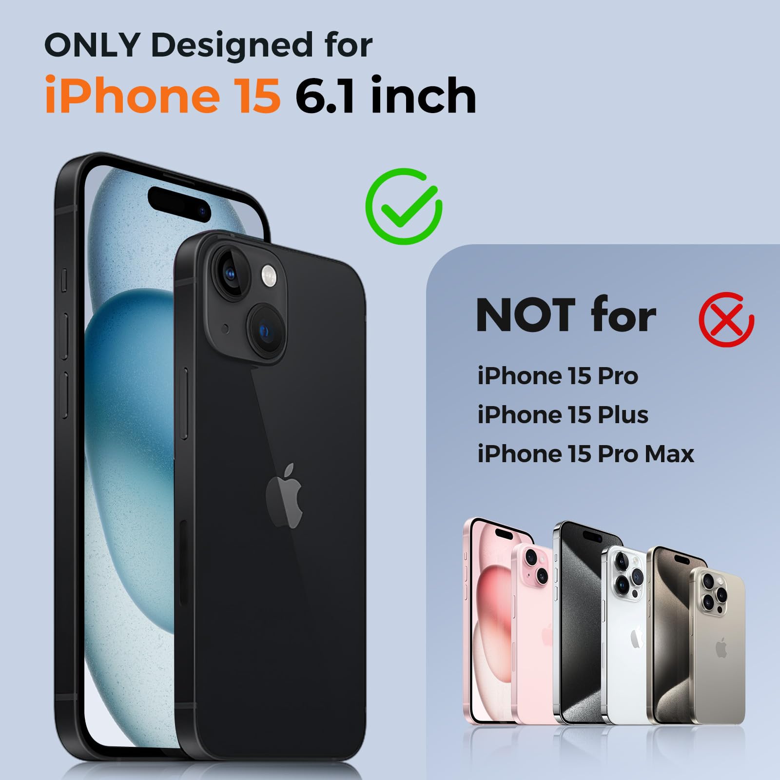 UNBREAKcable Case for iPhone 14 & iPhone 13, [Compatible with MagSafe] [Military Grade Shockproof] [Non-Slip] Translucent Matte Back and Soft TPU Edge Protective Case for iPhone 14/13 6.1", Black