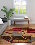 Unique Loom Barista Collection Area Rug - Kouillou (2' 2" x 3' 1" Oval, Multi/Brown)