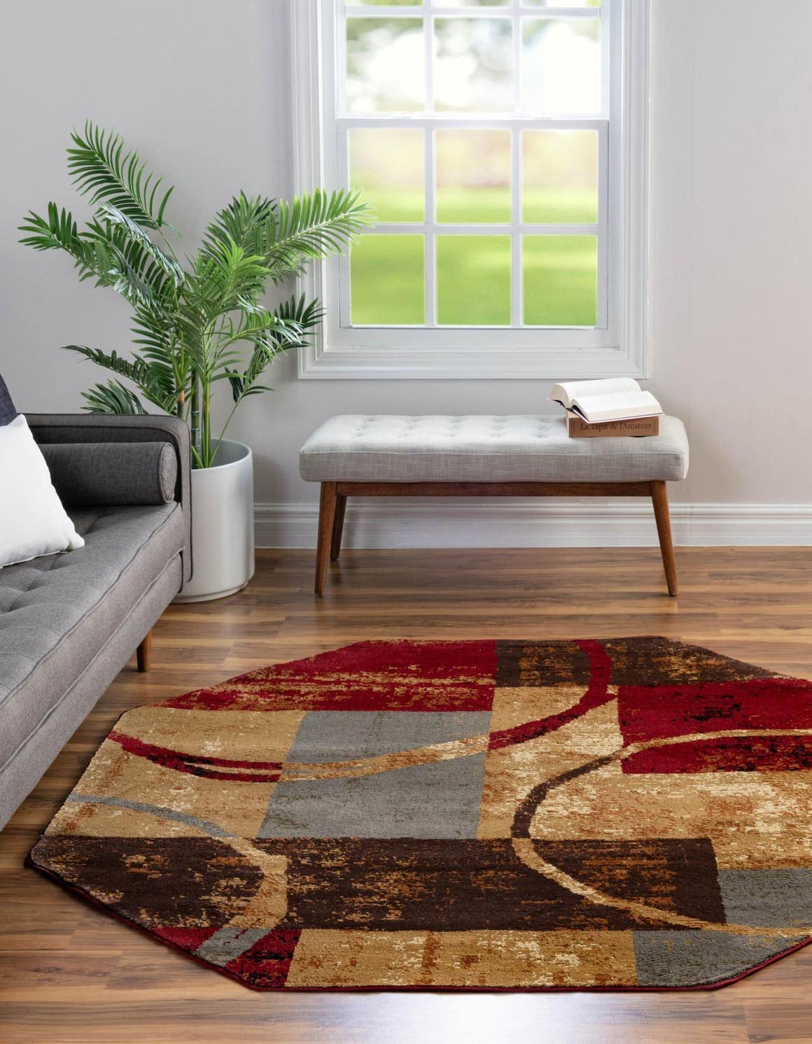 Unique Loom Barista Collection Area Rug - Kouillou (2' 2" x 3' 1" Oval, Multi/Brown)