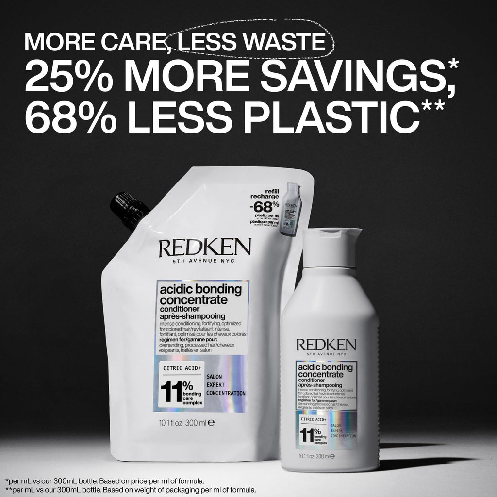 Redken Acidic Bonding Concentrate Conditioner For Damaged Hair Repair - Strengthens and Repairs Weak and Brittle Hair, Sulfate-Free, With Citric Acid