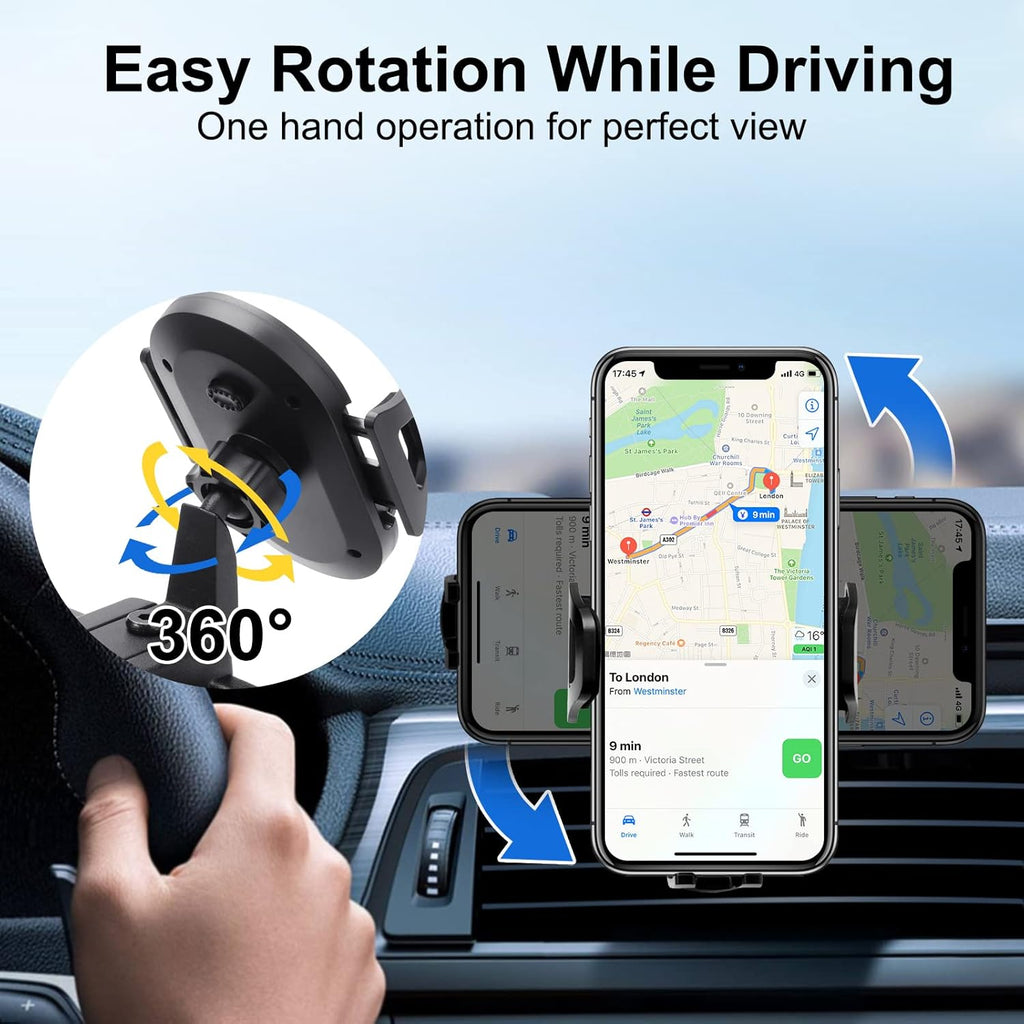 Upgraded Phone Mount for 2018 2019 2020 2021 2022 2023 Jeep Wrangler JL JLU & Gladiator JT, Multi-Mount Phone Holder Dash Tray System Kit with Extension Arm Metal Rod Don't for Oil-Electric 4xe