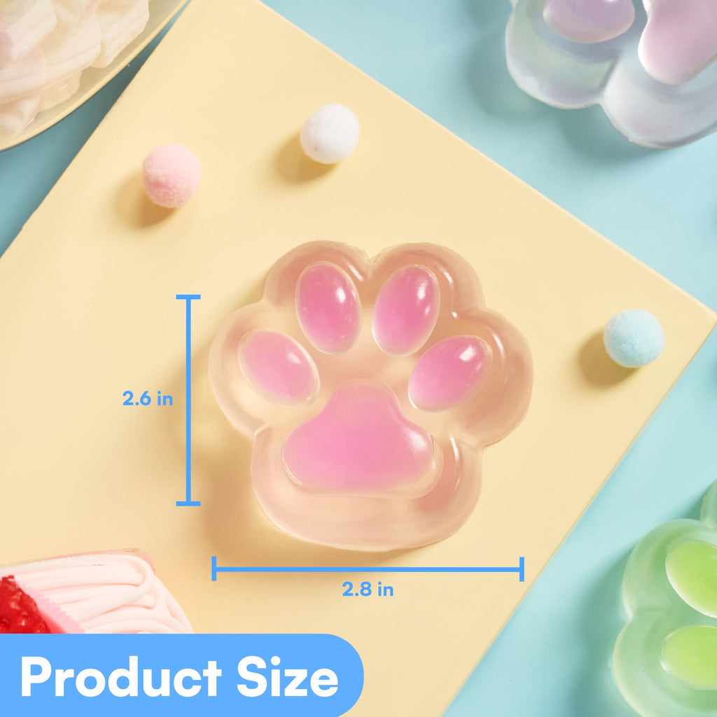 JOYIN 4 Pcs Taba Paw Squeeze Toys, Easter Party Favors & Gifts for Kids Adults, Transparent Cat Paw Fufu Squishy Toys, Soft Paws Sensory Fidgets, Cute Fidget Toys for Stress Relief